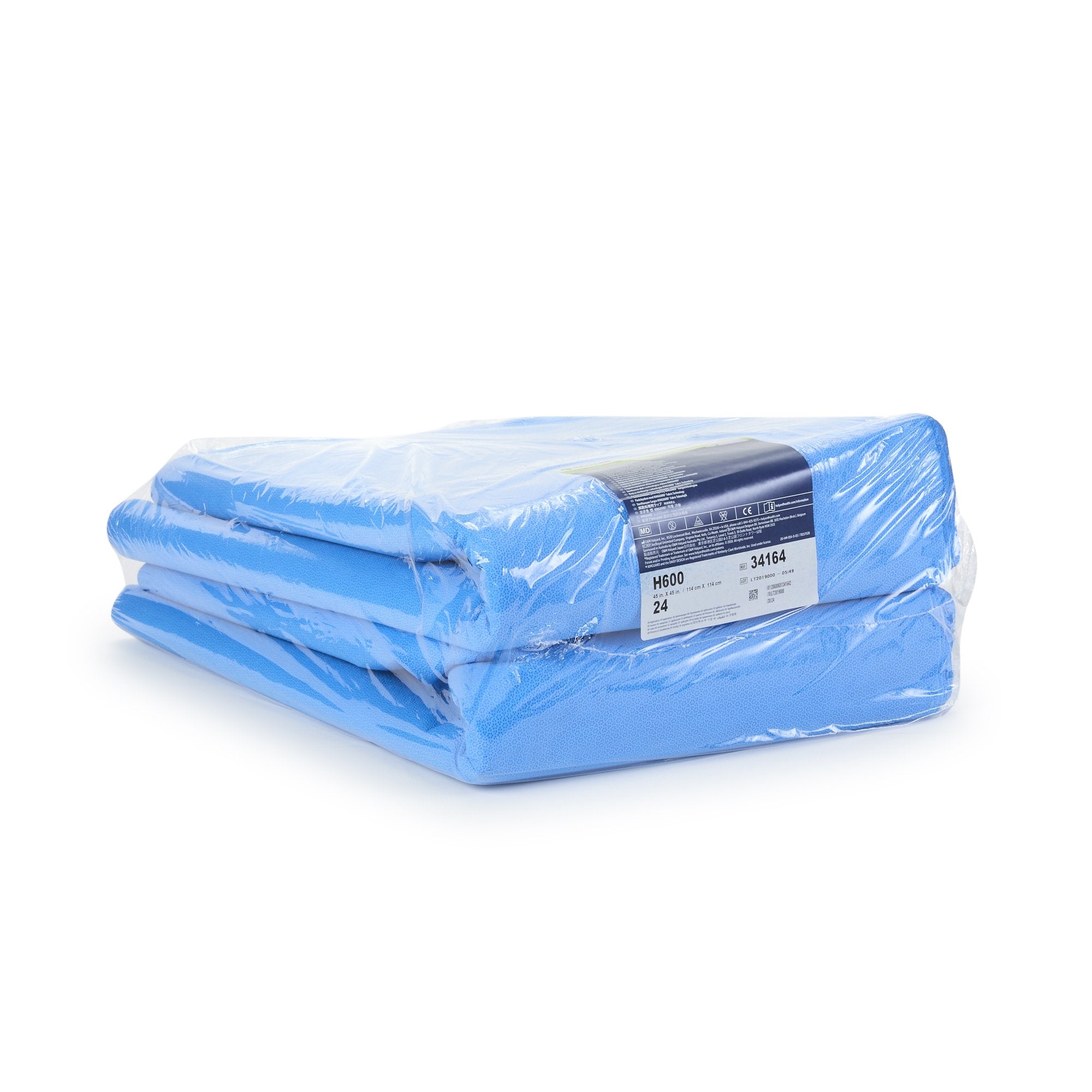 O&M Halyard Inc - QUICK CHECK* H600 Sterilization Wrap White / Blue 45 X 45 Inch Dual Layer SMS Polypropylene Steam / EO Gas / Hydrogen Peroxide [48/CS]