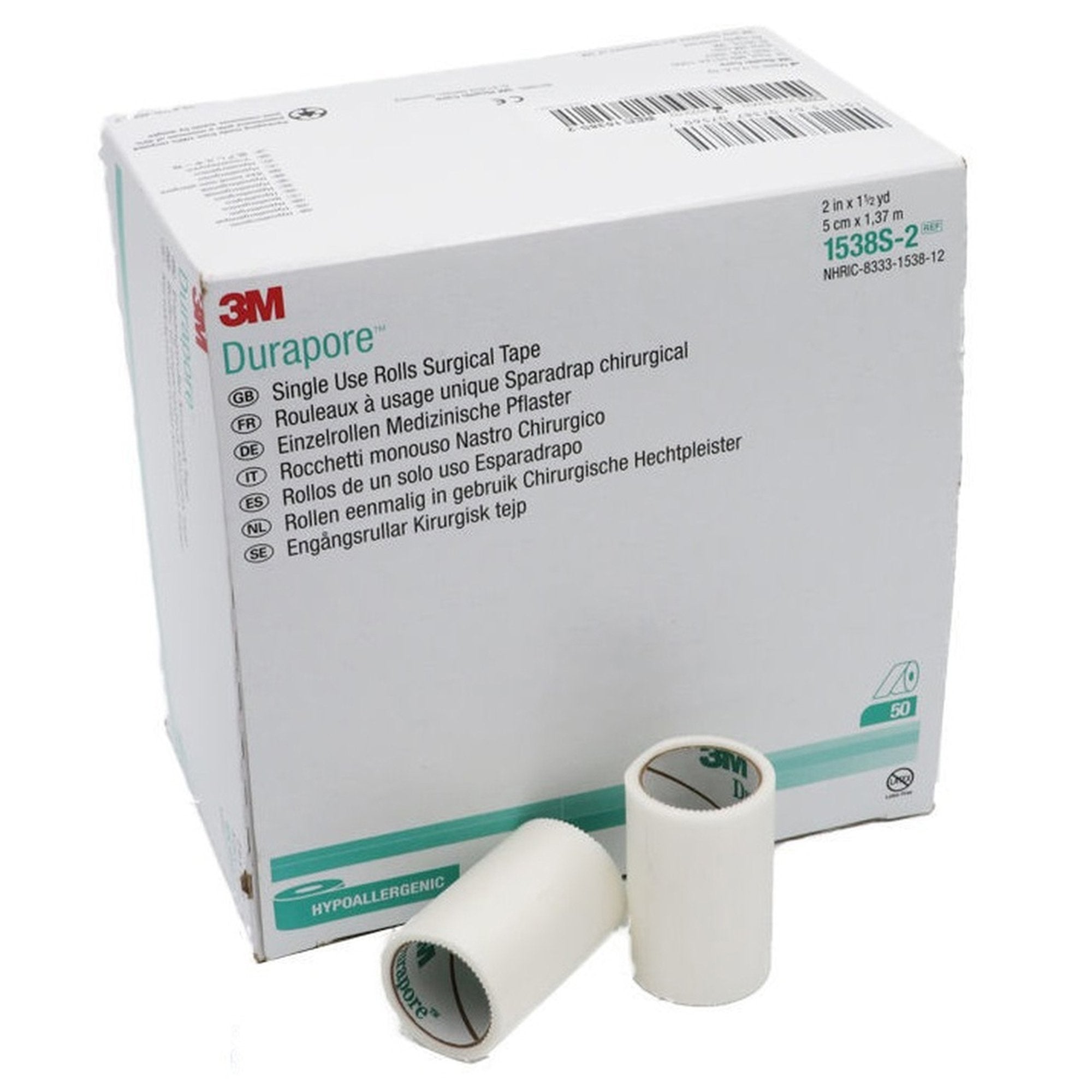 Solventum Corporation - Medical Tape 3M™ Durapore™ White 2 Inch X 1-1/2 Yard Silk-Like Cloth NonSterile [250/CS]