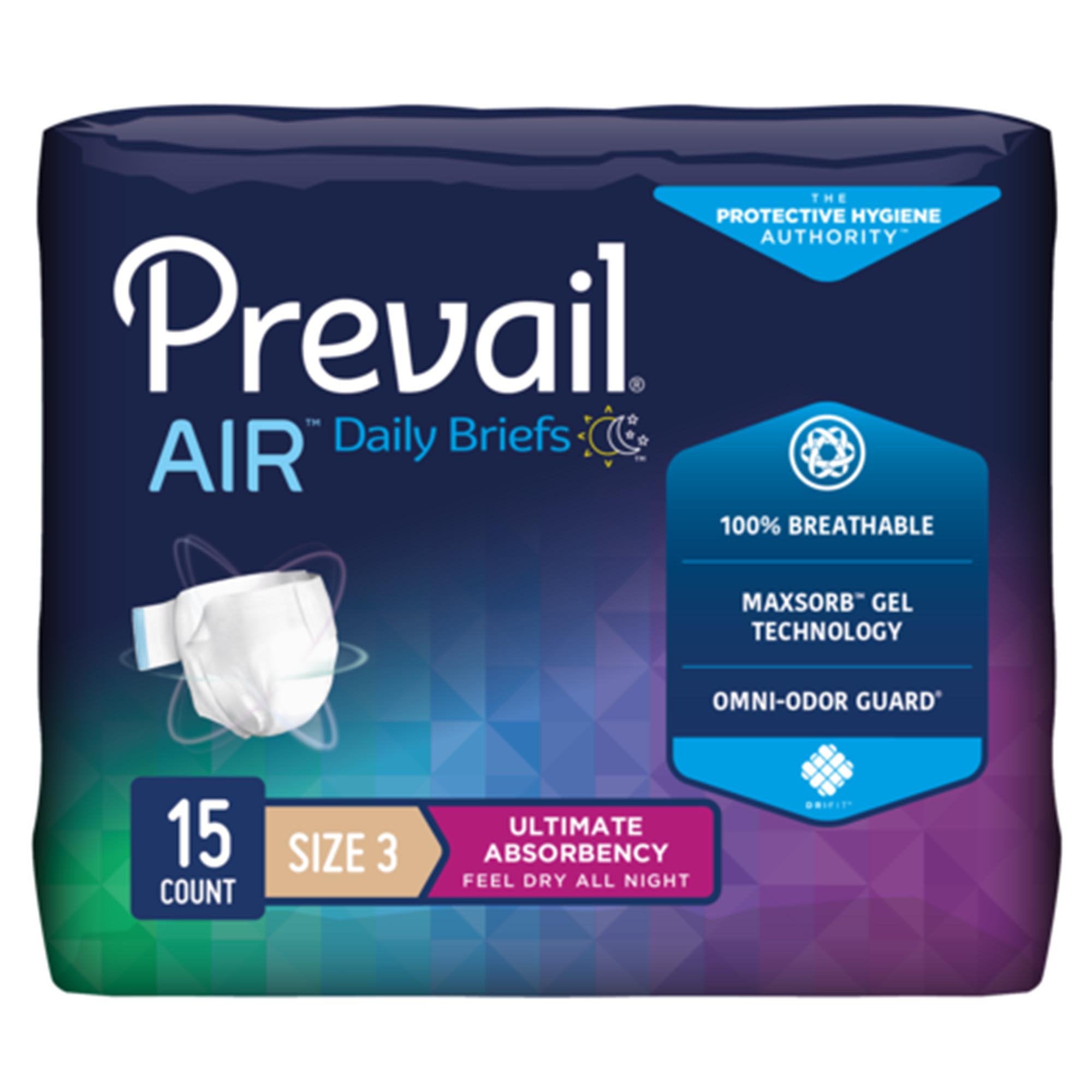 First Quality - Unisex Adult Incontinence Brief Prevail® Air™ Size 3 / X-Large Disposable Heavy Absorbency [60/CS]