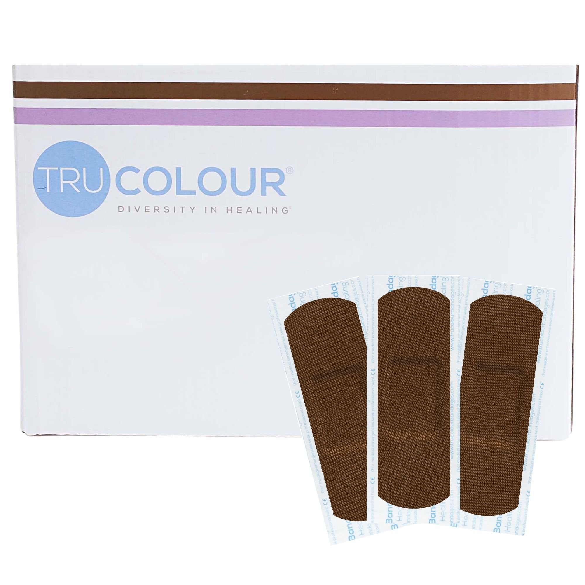 Tru-Colour Products LLC - Adhesive Strip Tru-Colour® 1 X 3 Inch Fabric Rectangle Dark Brown Sterile [6000/CS]