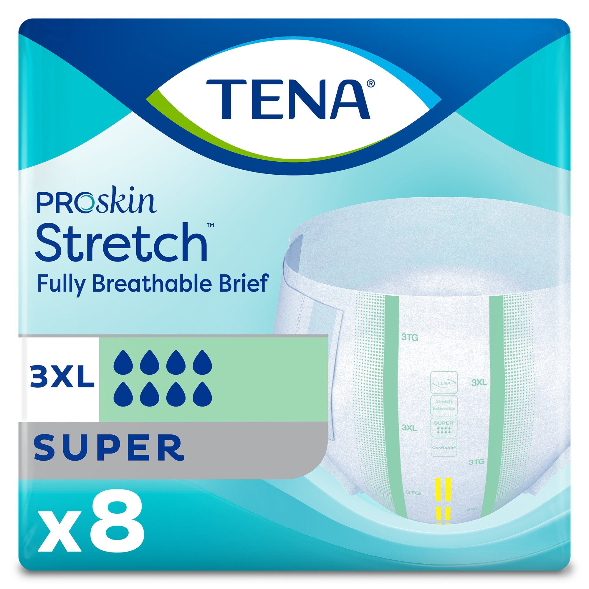 Essity HMS North America Inc - Unisex Adult Incontinence Brief TENA ProSkin Stretch™ Super 3X-Large Disposable Heavy Absorbency [32/CS]