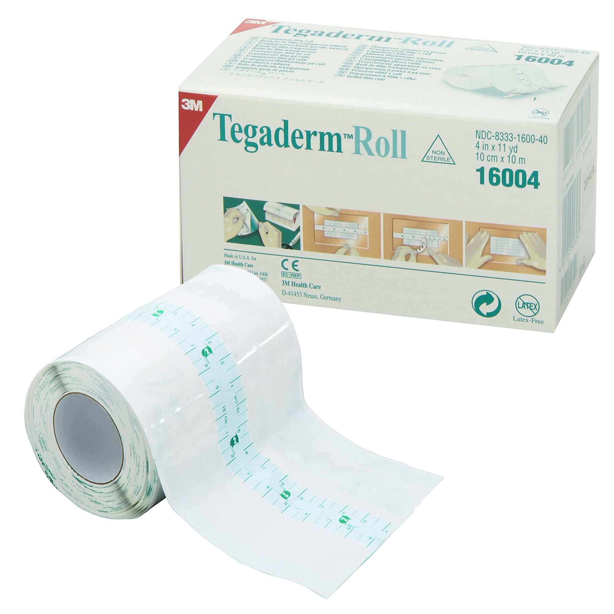 Solventum Corporation - Transparent Film Dressing 3M™ Tegaderm™ 4 Inch X 11 Yard 2 Tab Delivery Roll NonSterile [4/CS]