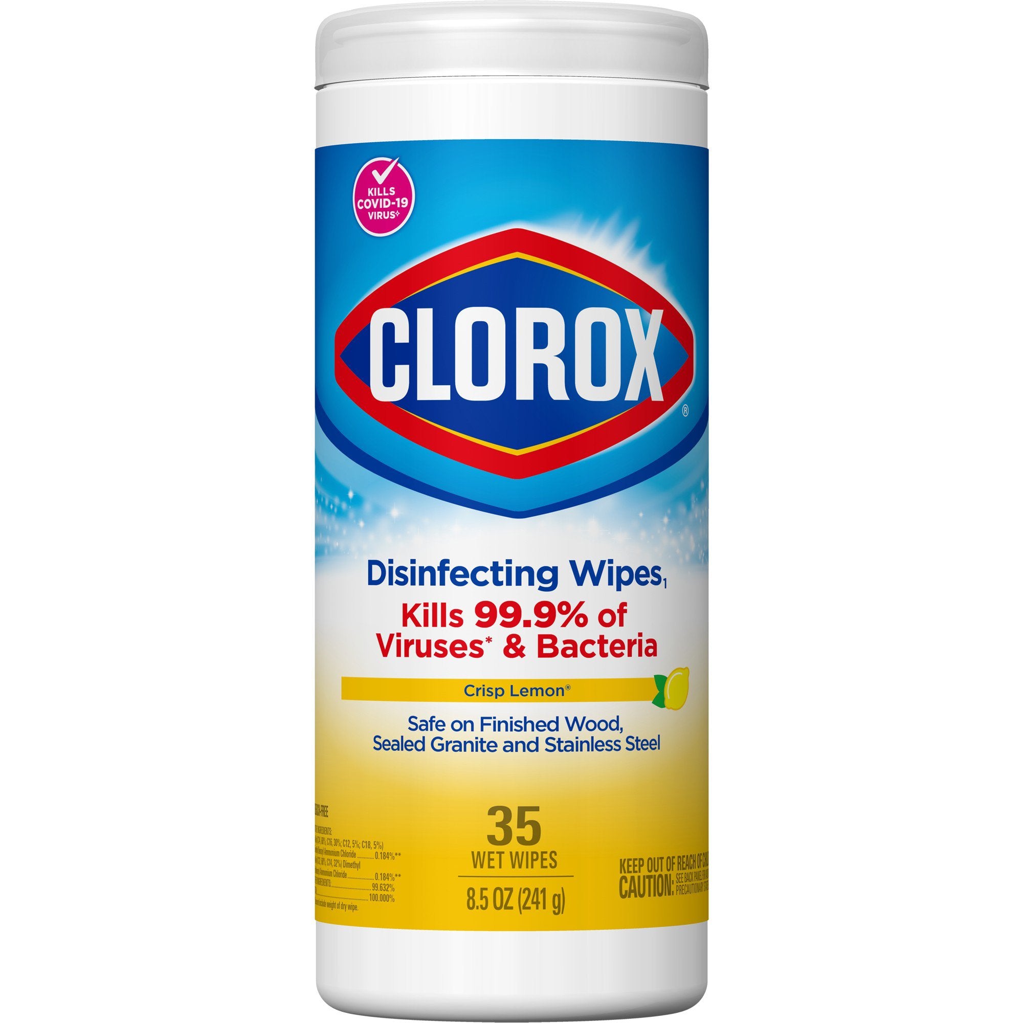 The Clorox Company - Clorox® Surface Disinfectant Premoistened Manual Pull Wipe 35 Count Canister Lemon Scent NonSterile [12/CS]