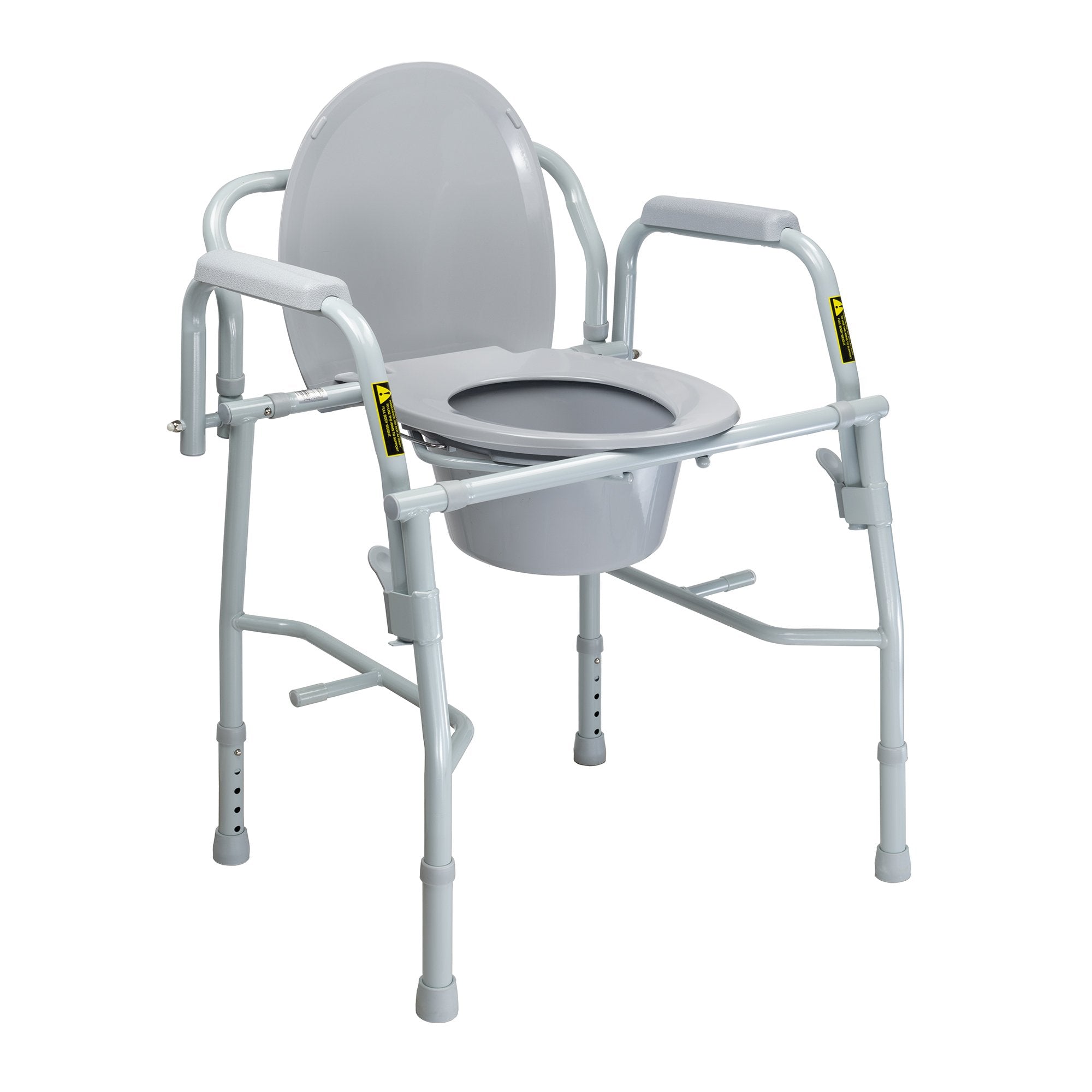 McKesson Brand - Commode Chair McKesson Drop Arms Steel Frame Back Bar 13-3/4 Inch Seat Width 300 lbs. Weight Capacity [1/CS]