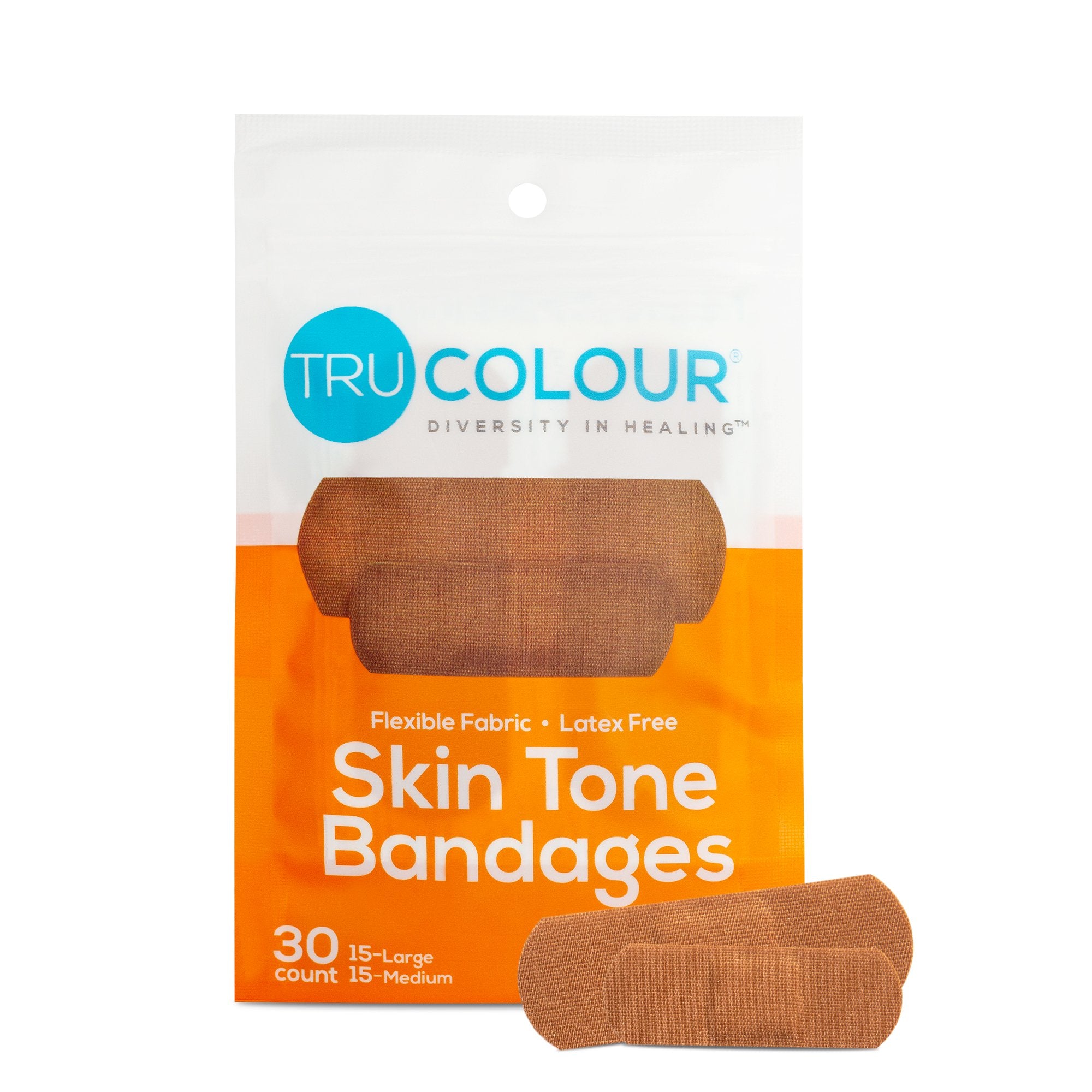 Tru-Colour Products LLC - Waterproof Adhesive Strip Tru-Colour® 1 X 3 Inch Fabric Rectangle Brown Sterile [1500/CS]