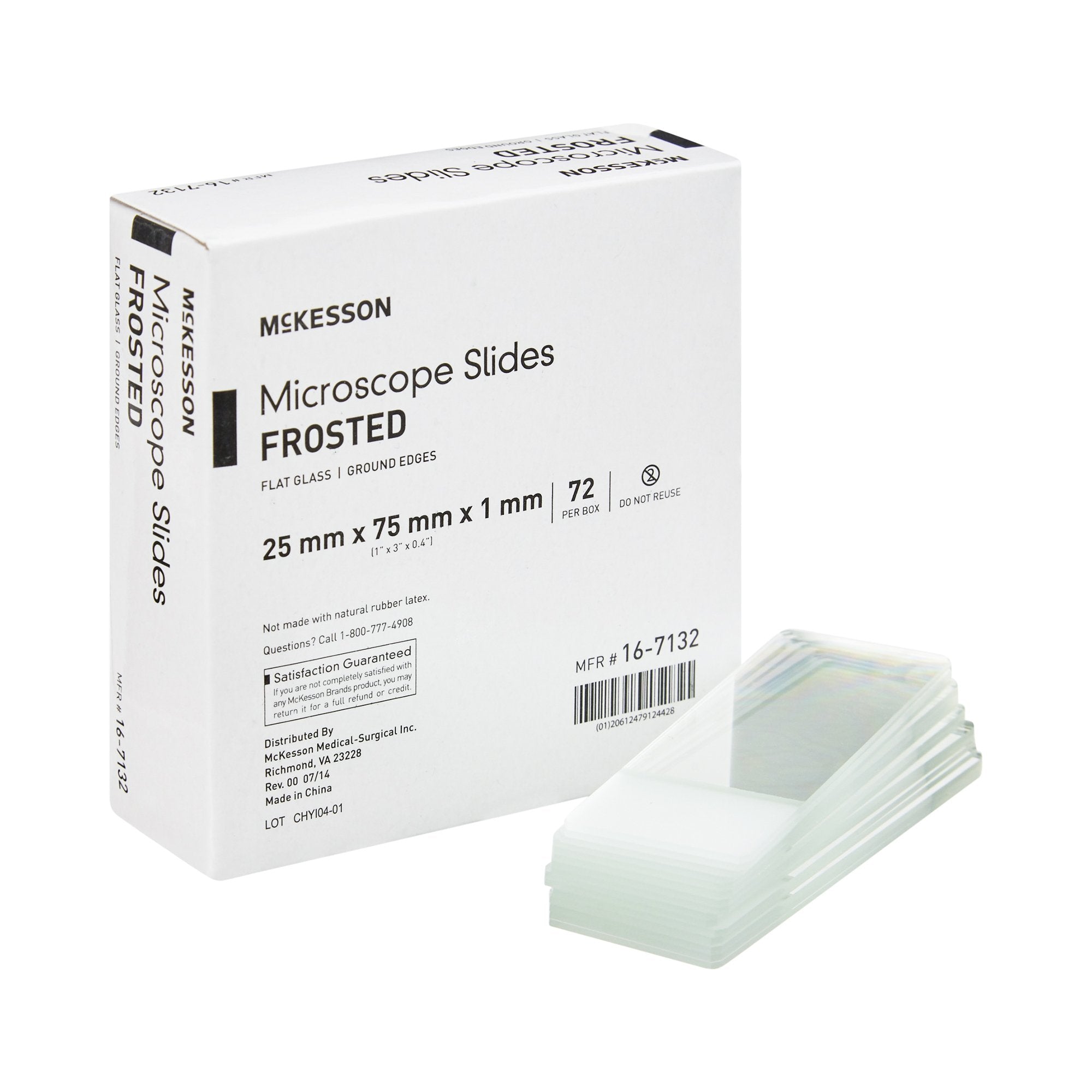 McKesson Brand - Microscope Slide McKesson 1 X 3 Inch X 1 mm Frosted End [20/CS]