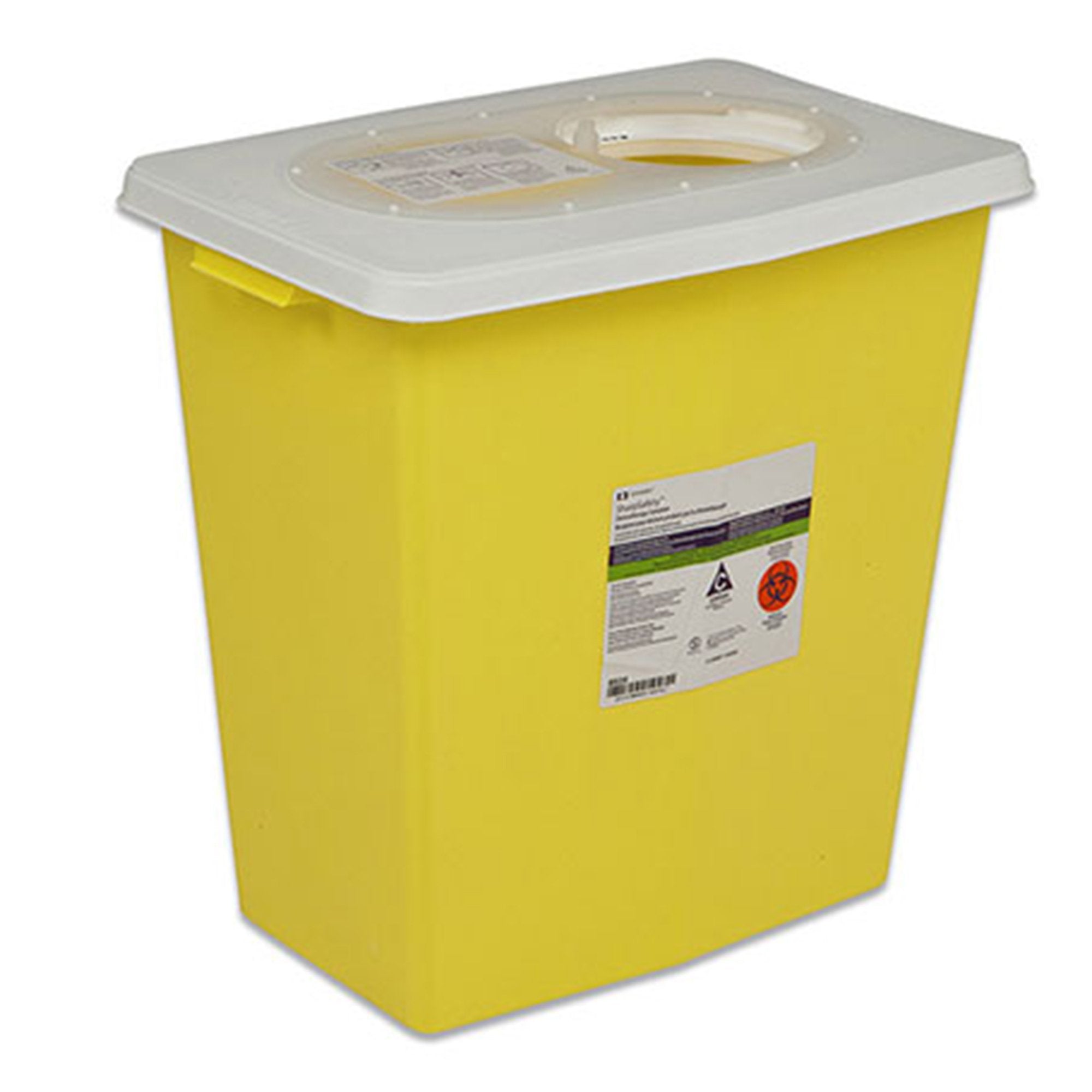 Cardinal - Chemotherapy Waste Container SharpSafety™ Yellow Base 26 H X 12-3/4 D X 18-1/4 W Inch Vertical Entry 18 Gallon [5/CS] (291199_CS)