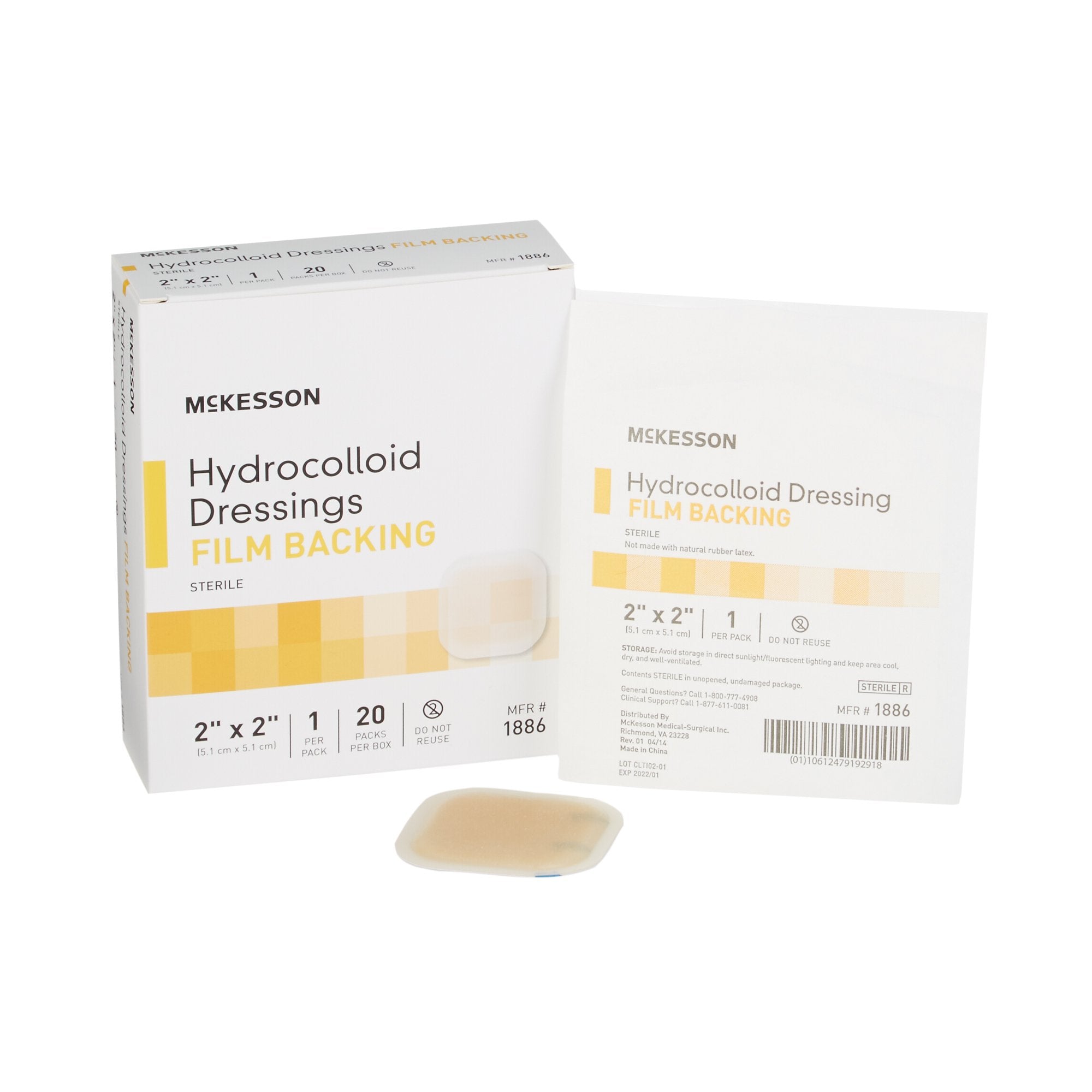 McKesson Brand - Hydrocolloid Dressing McKesson 2 X 2 Inch Square [400/CS]