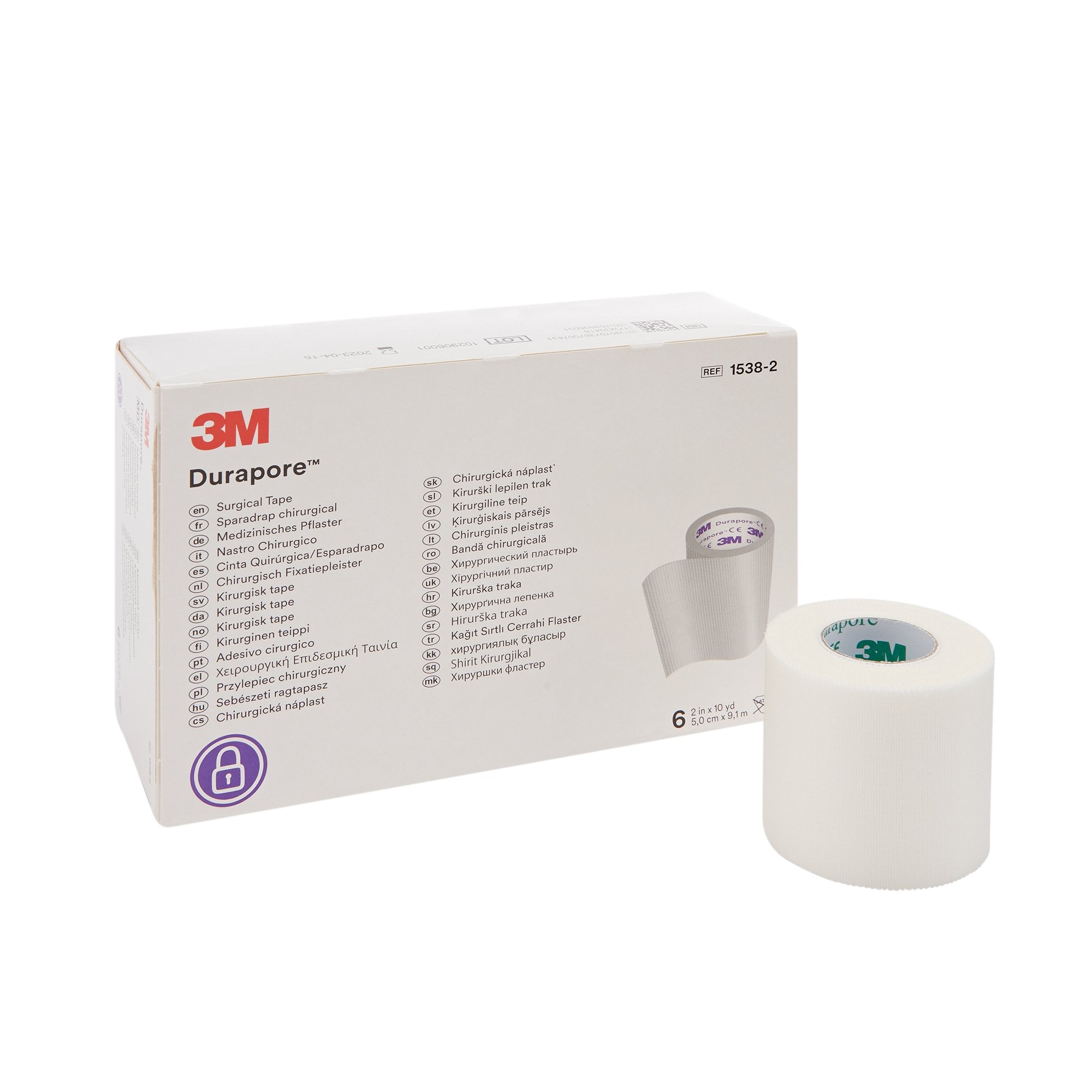 Solventum Corporation - Medical Tape 3M™ Durapore™ White 2 Inch X 10 Yard Silk-Like Cloth NonSterile [60/CS]