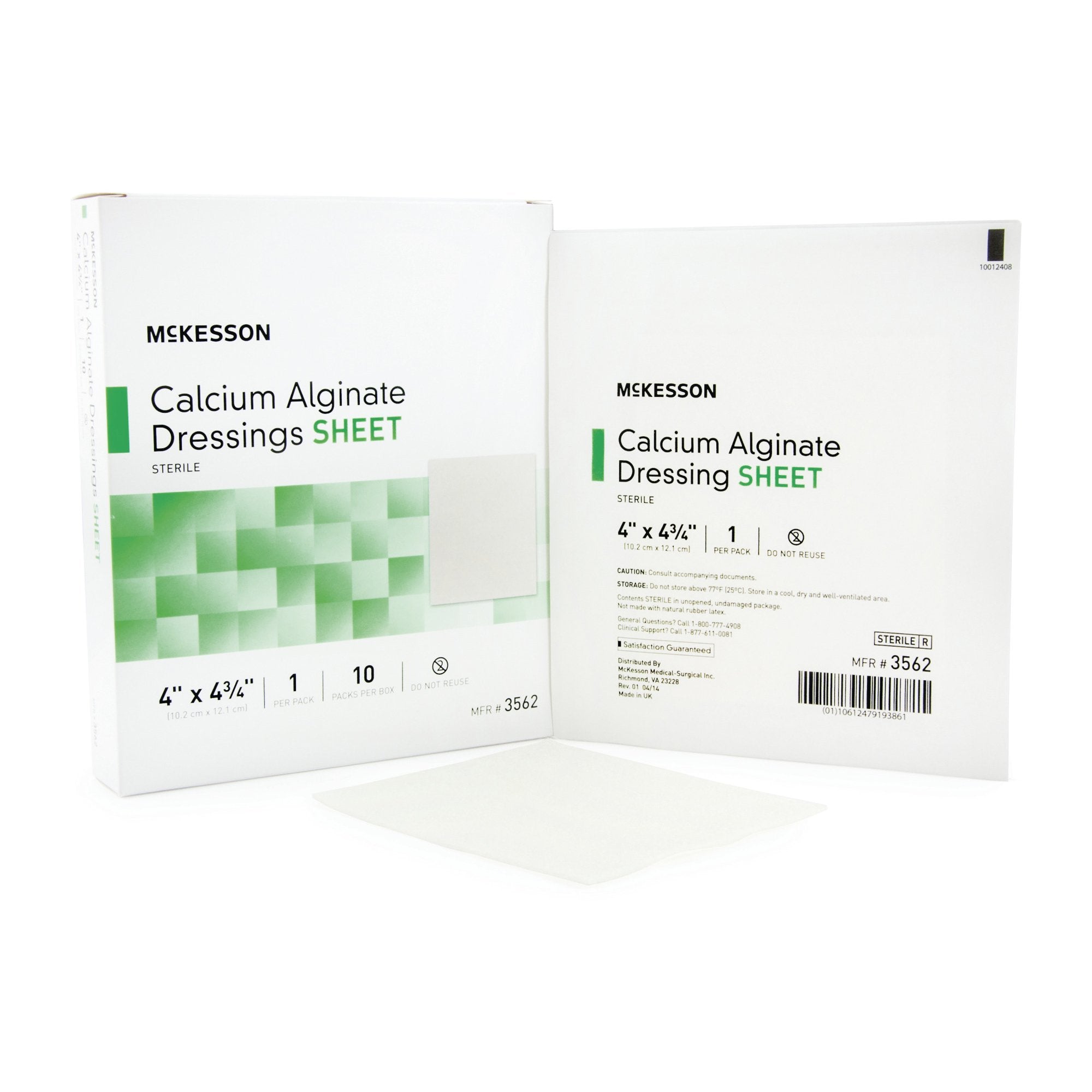 McKesson Brand - Alginate Dressing McKesson 4 X 4-3/4 Inch Rectangle [100/CS]