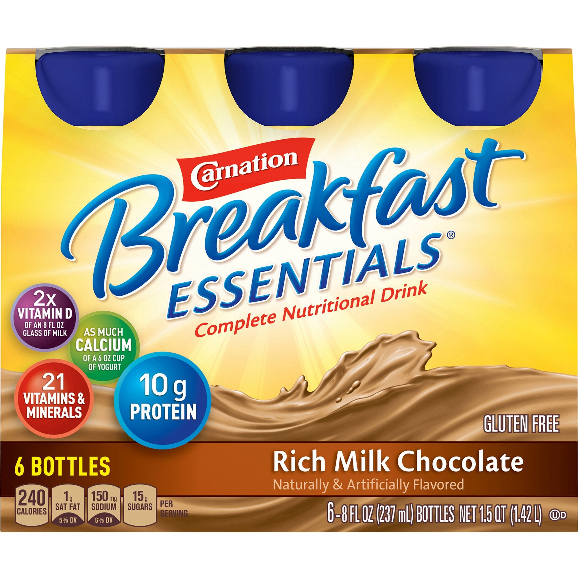 Nestle Healthcare Nutrition - Oral Supplement Carnation Breakfast Essentials® Rich Milk Chocolate Flavor Liquid 8 oz. Bottle [24/CS]