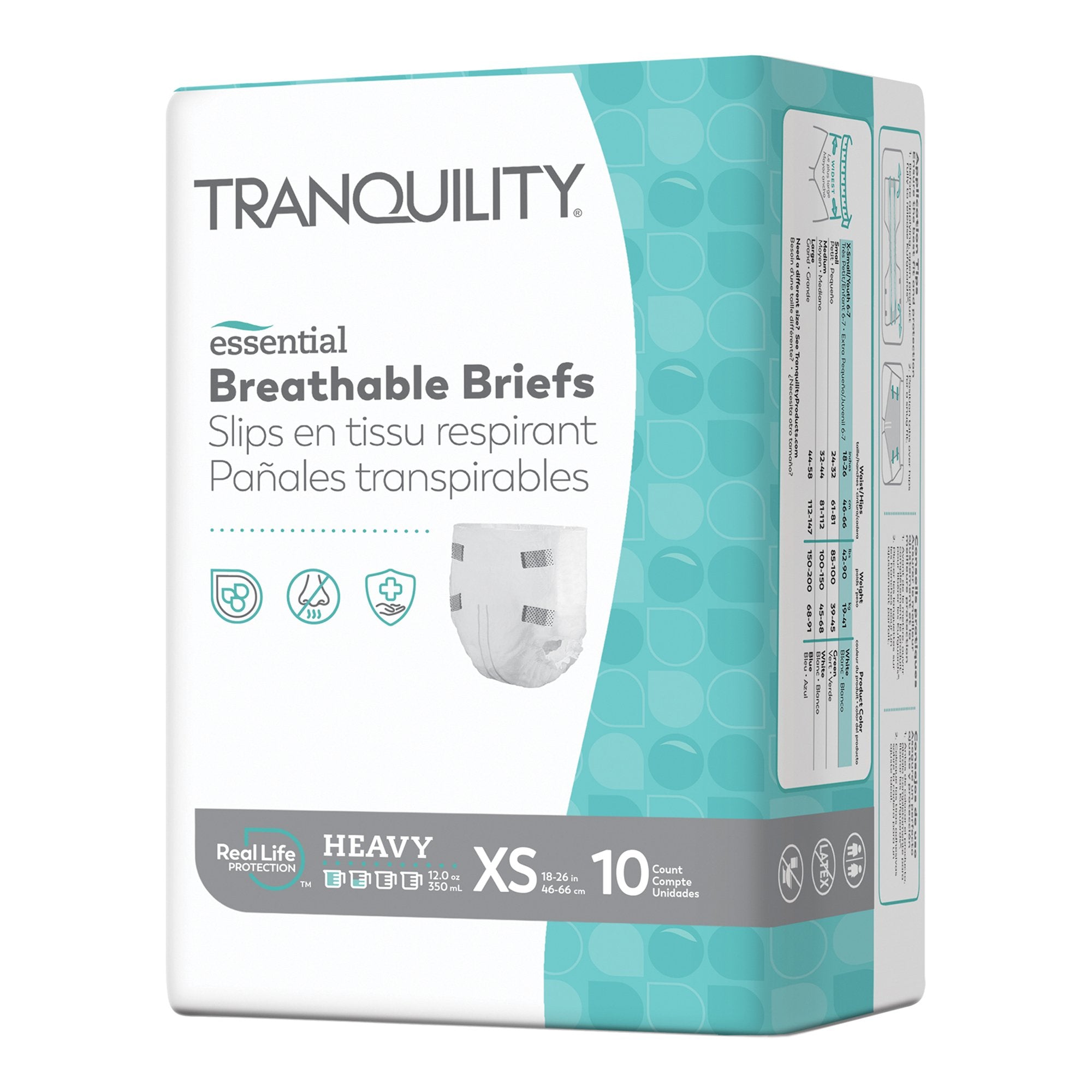 Principle Business Enterprises - Unisex Adult Incontinence Brief Tranquility® Essential X-Small Disposable Heavy Absorbency [100/CS]