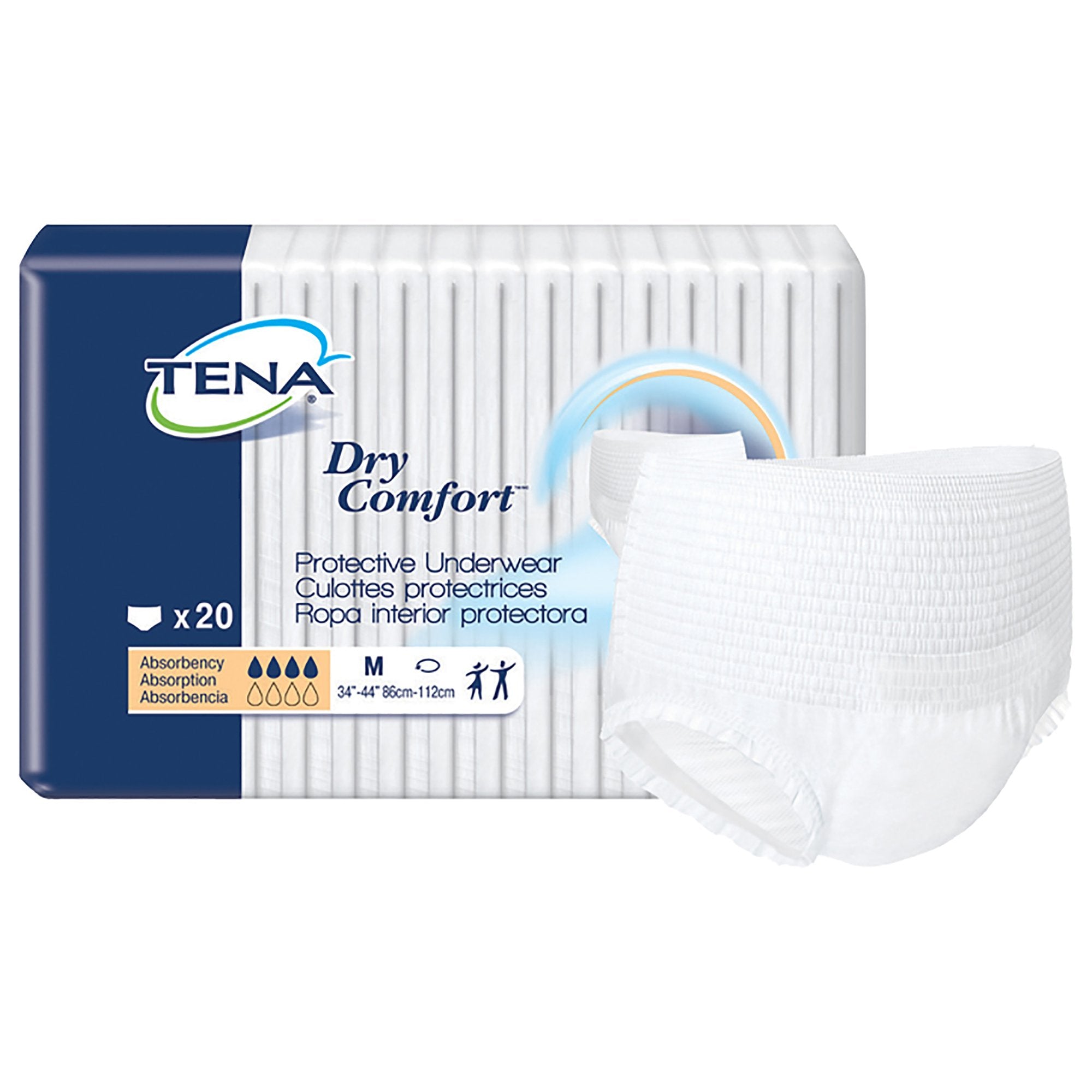 Essity HMS North America Inc - Unisex Adult Absorbent Underwear TENA® Dry Comfort™ Pull On with Tear Away Seams Medium Disposable Moderate Absorbency [80/CS]