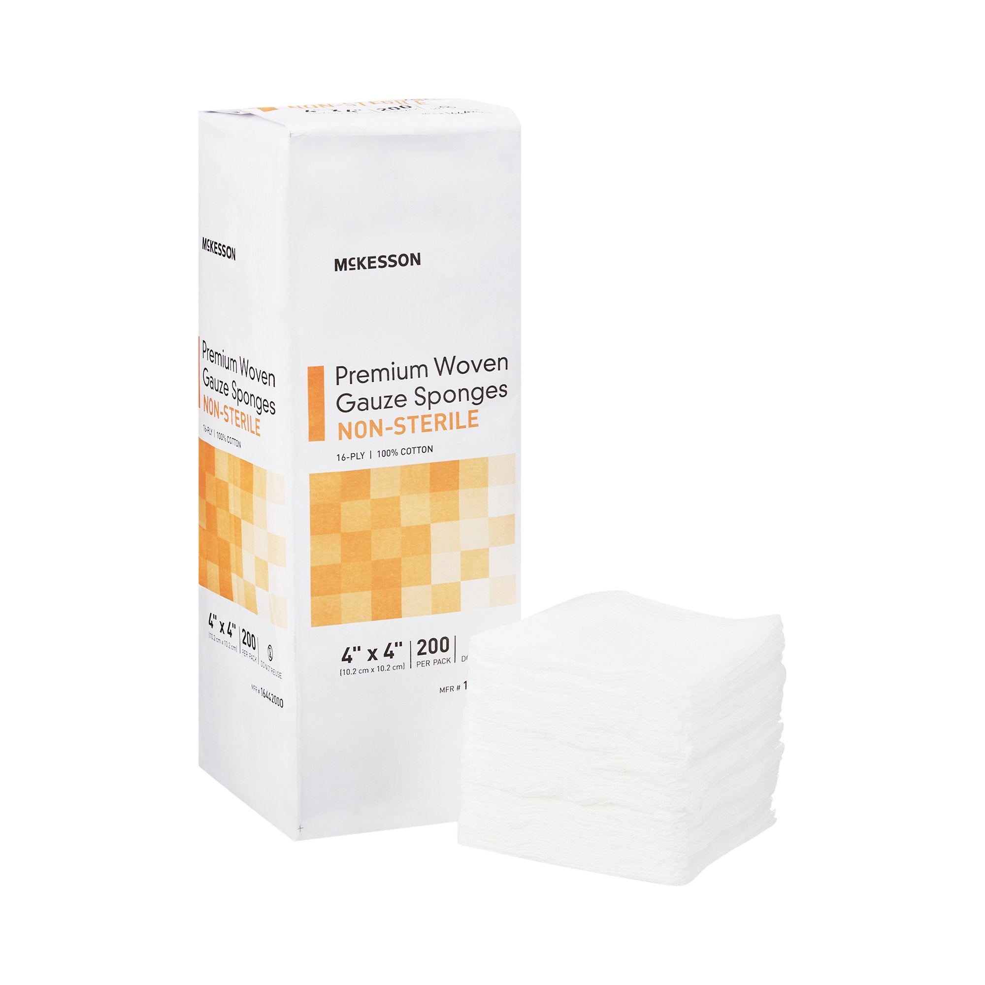 McKesson Brand - Gauze Sponge McKesson 4 X 4 Inch 16-Ply NonSterile 200 per Pack [2000/CS] (446043_CS)