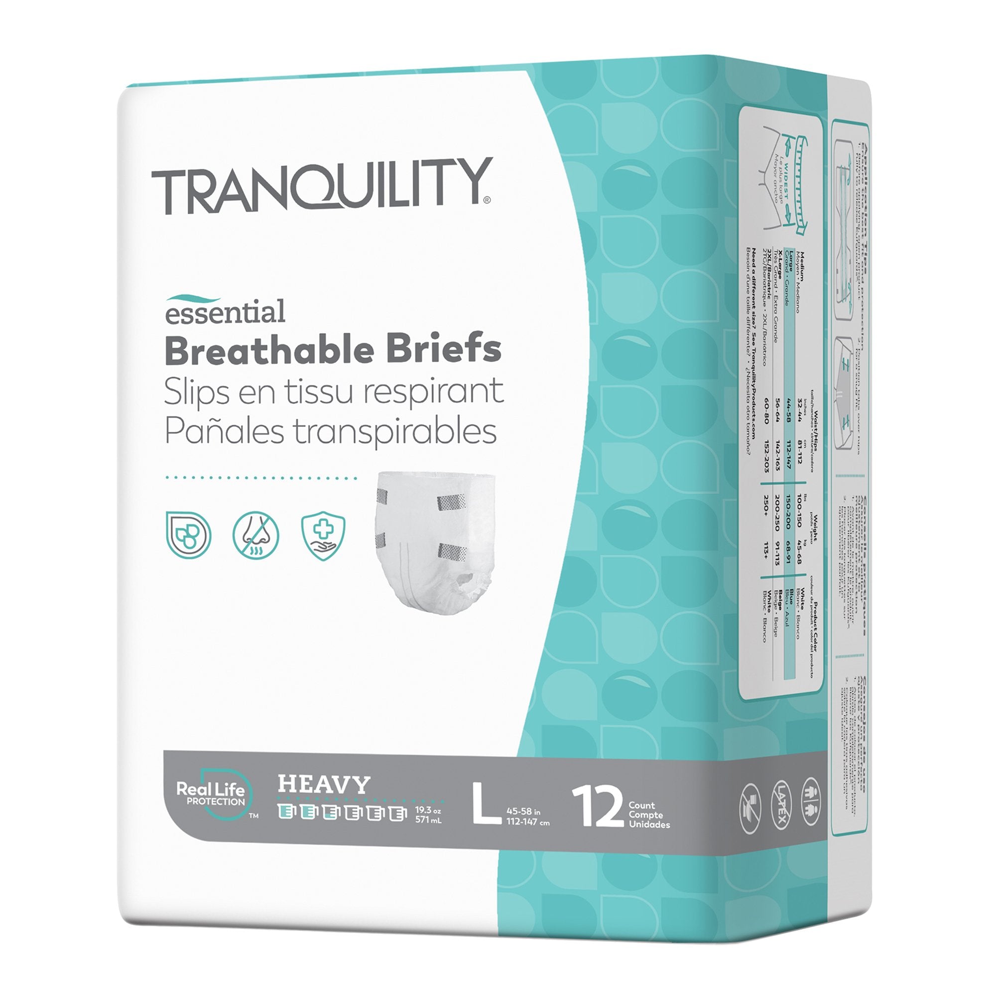 Principle Business Enterprises - Unisex Adult Incontinence Brief Tranquility® Essential Large Disposable Heavy Absorbency [72/CS]