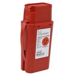 Cardinal - Portable Sharps Container SharpSafety™ Red Base 8-3/4 H X 2-1/2 D X 4-1/2 W Inch Vertical Entry 0.25 Gallon [20/CS]