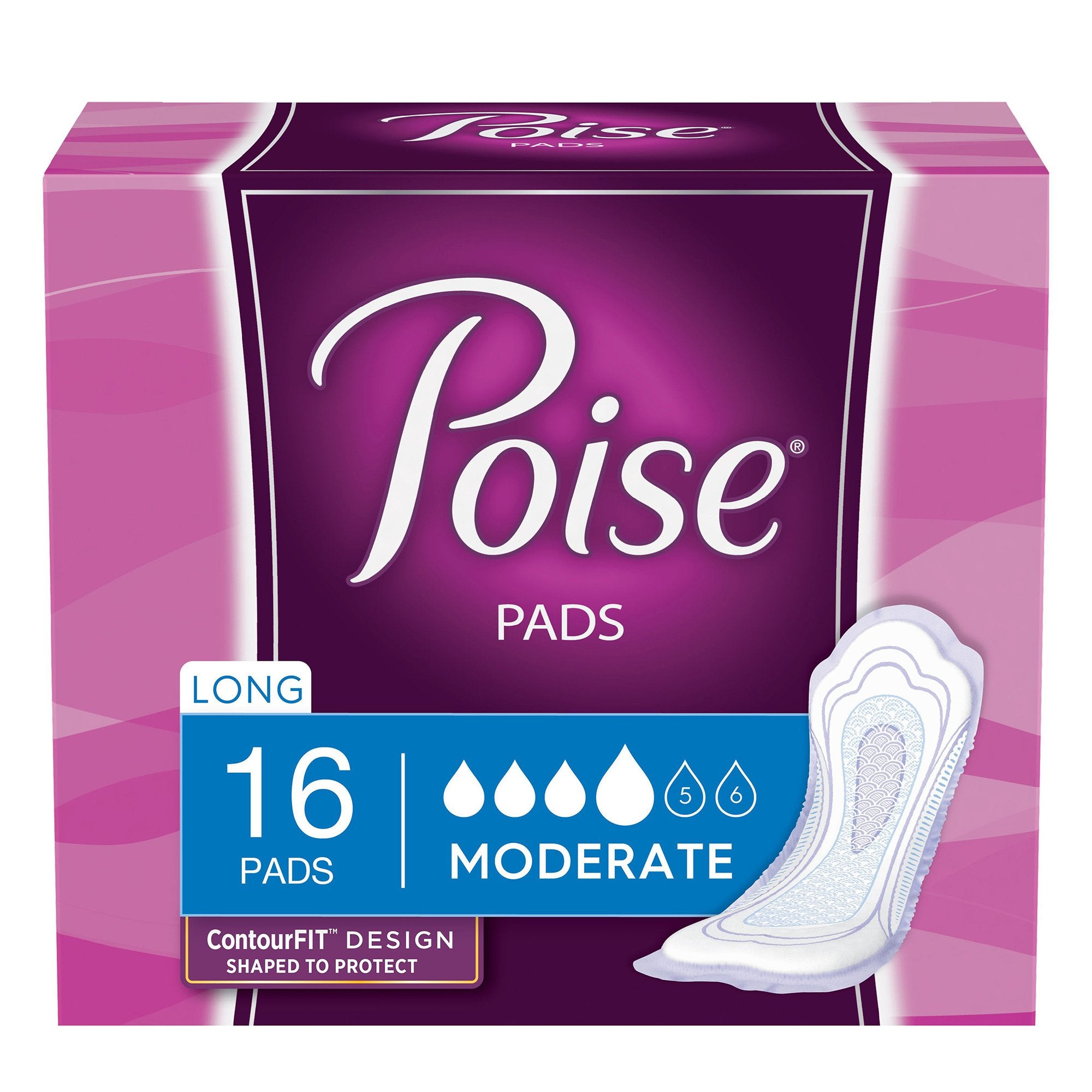 Kimberly Clark - Bladder Control Pad Poise® 12.2 Inch Length Moderate Absorbency Sodium Polyacrylate Core Regular [96/CS]