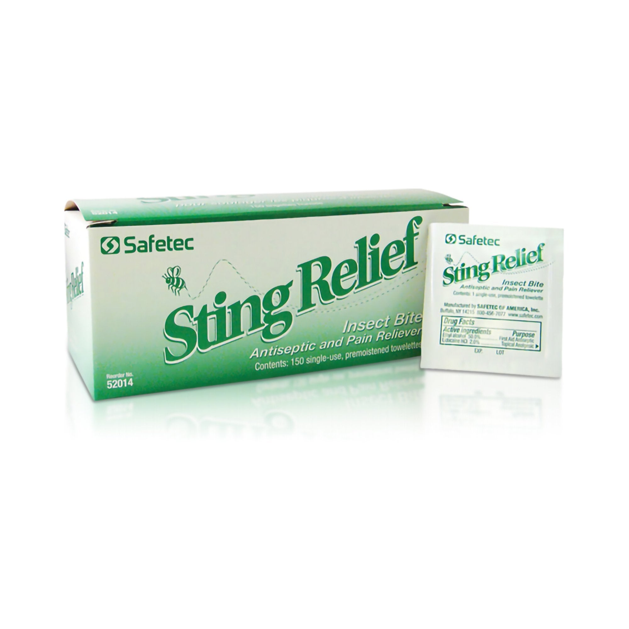 Safetec of America - Sting and Bite Relief Safetec® Towelette Individual Packet [3000/CS]