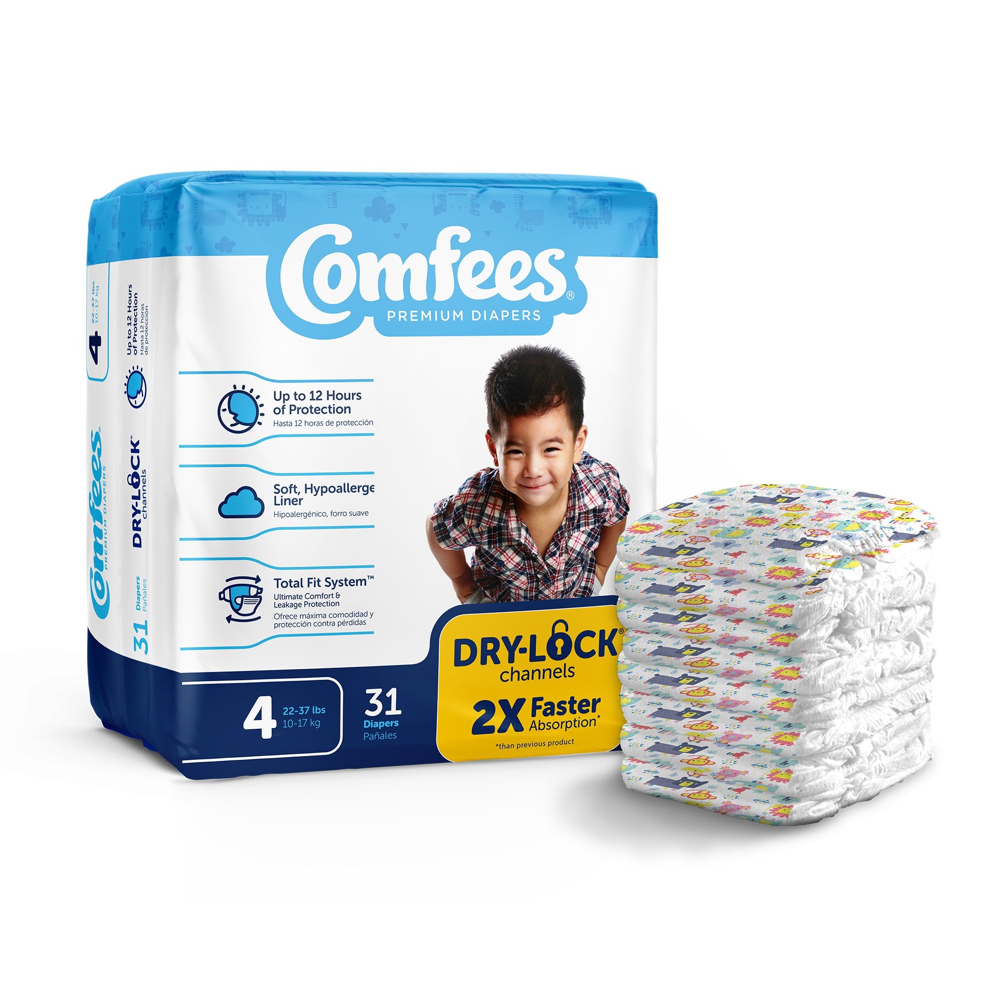 Attends Healthcare Products - Unisex Baby Diaper Comfees® Size 4 Disposable Moderate Absorbency [124/CS] (907033_CS)