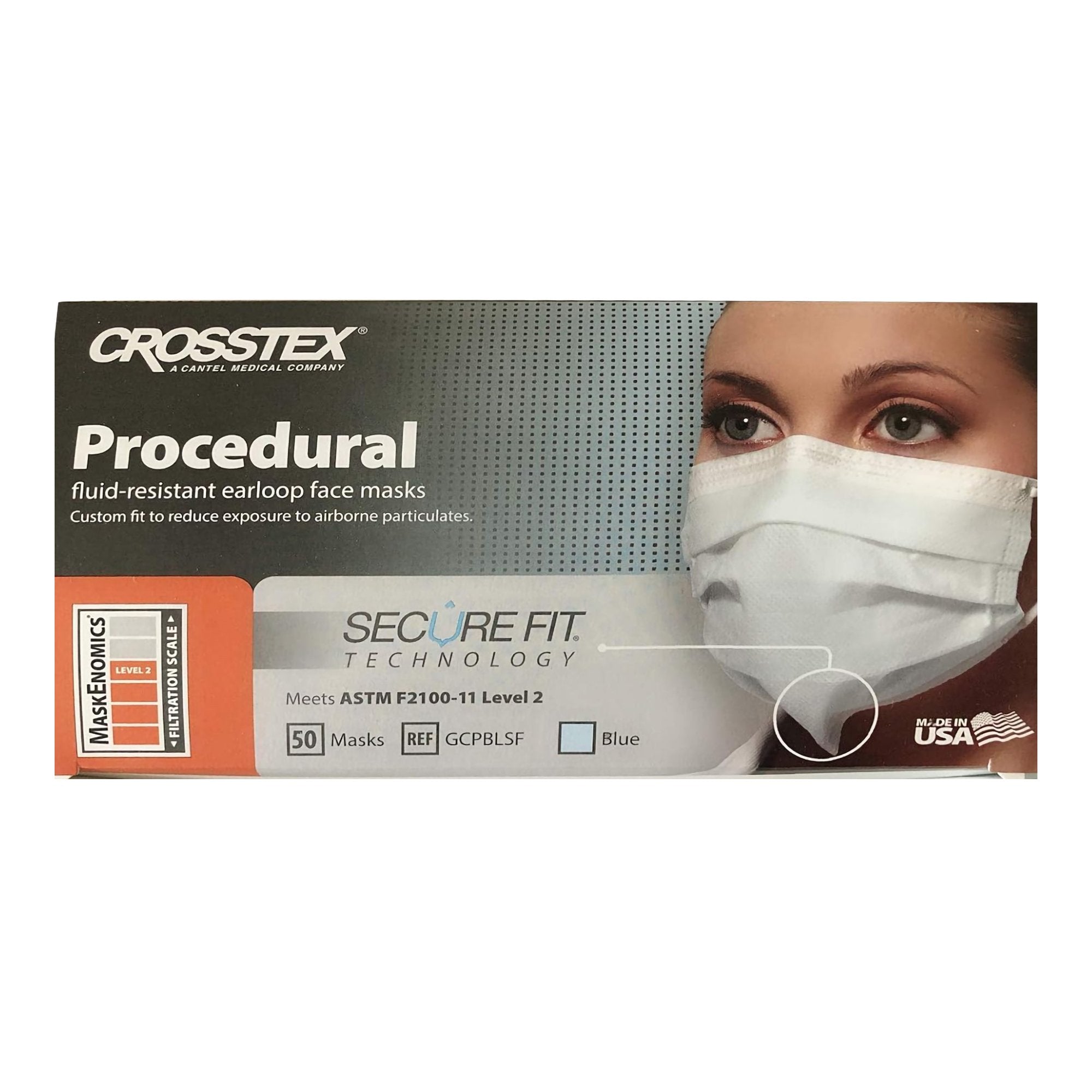 SPS Medical Supply - Procedure Mask ASTM Level 2 Earloops One Size Fits Most [2000/CS] (811601_CS)