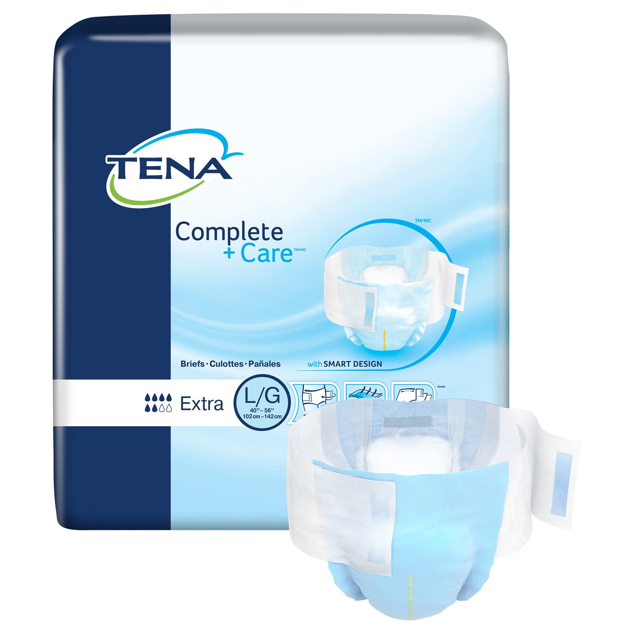 Essity HMS North America Inc - Unisex Adult Incontinence Brief TENA® Complete + Care™ Large Disposable Moderate Absorbency [72/CS]