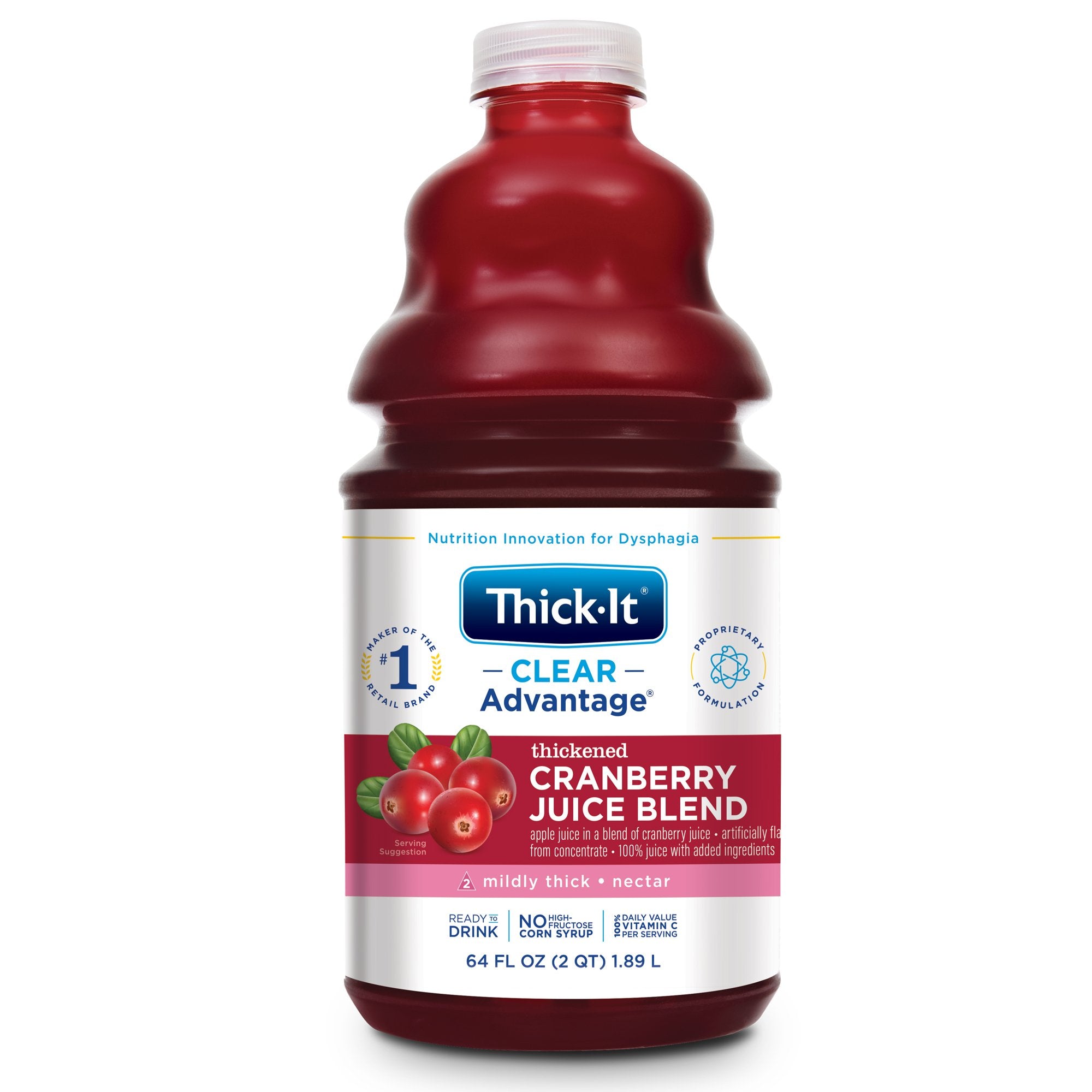 Kent Precision Foods - Thickened Beverage Thick-It® Clear Advantage® 64 oz. Bottle Cranberry Flavor Liquid IDDSI Level 2 Mildly Thick [4/CS]