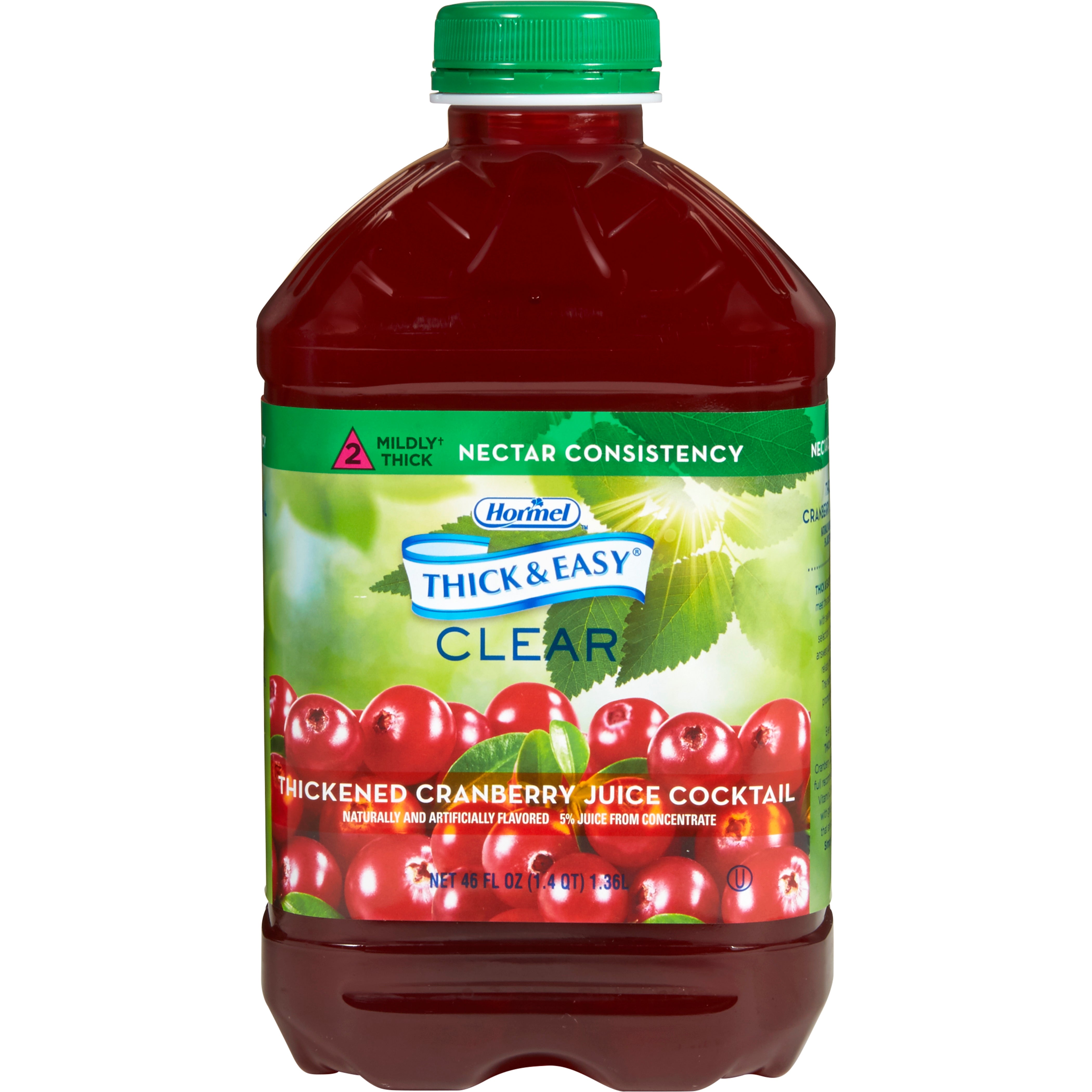 Hormel Food Sales - Thickened Beverage Thick & Easy® 46 oz. Bottle Cranberry Juice Cocktail Flavor Liquid IDDSI Level 2 Mildly Thick [6/CS]