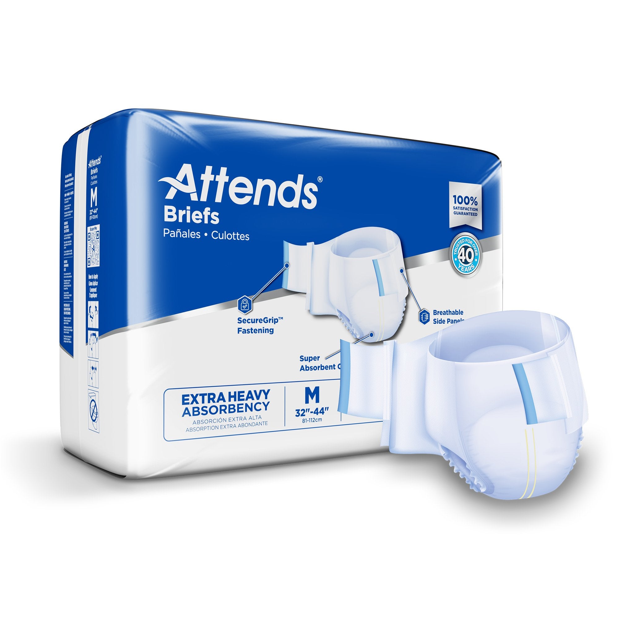 Attends Healthcare Products - Unisex Adult Incontinence Brief Attends® Care Advanced Medium Disposable Heavy Absorbency [96/CS]