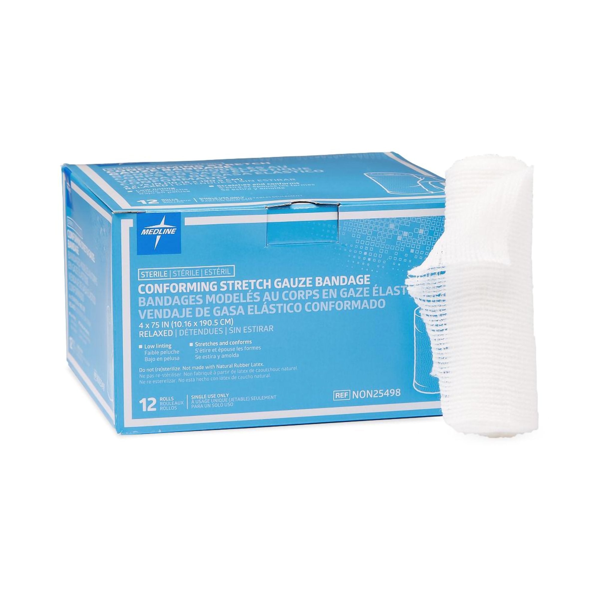 Medline - Conforming Bandage Medline 4 Inch X 4-1/10 Yard 1-Ply Sterile 1 per Pack [96/CS]