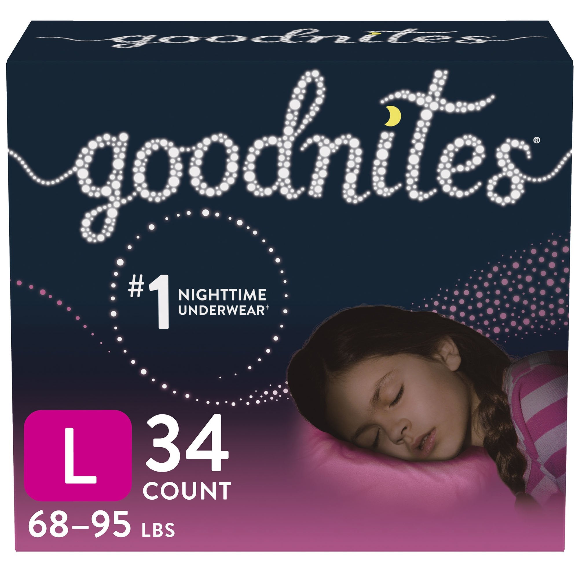 Kimberly Clark - Female Youth Absorbent Underwear GoodNites® Pull On with Tear Away Seams Large Disposable Heavy Absorbency [34/CS]