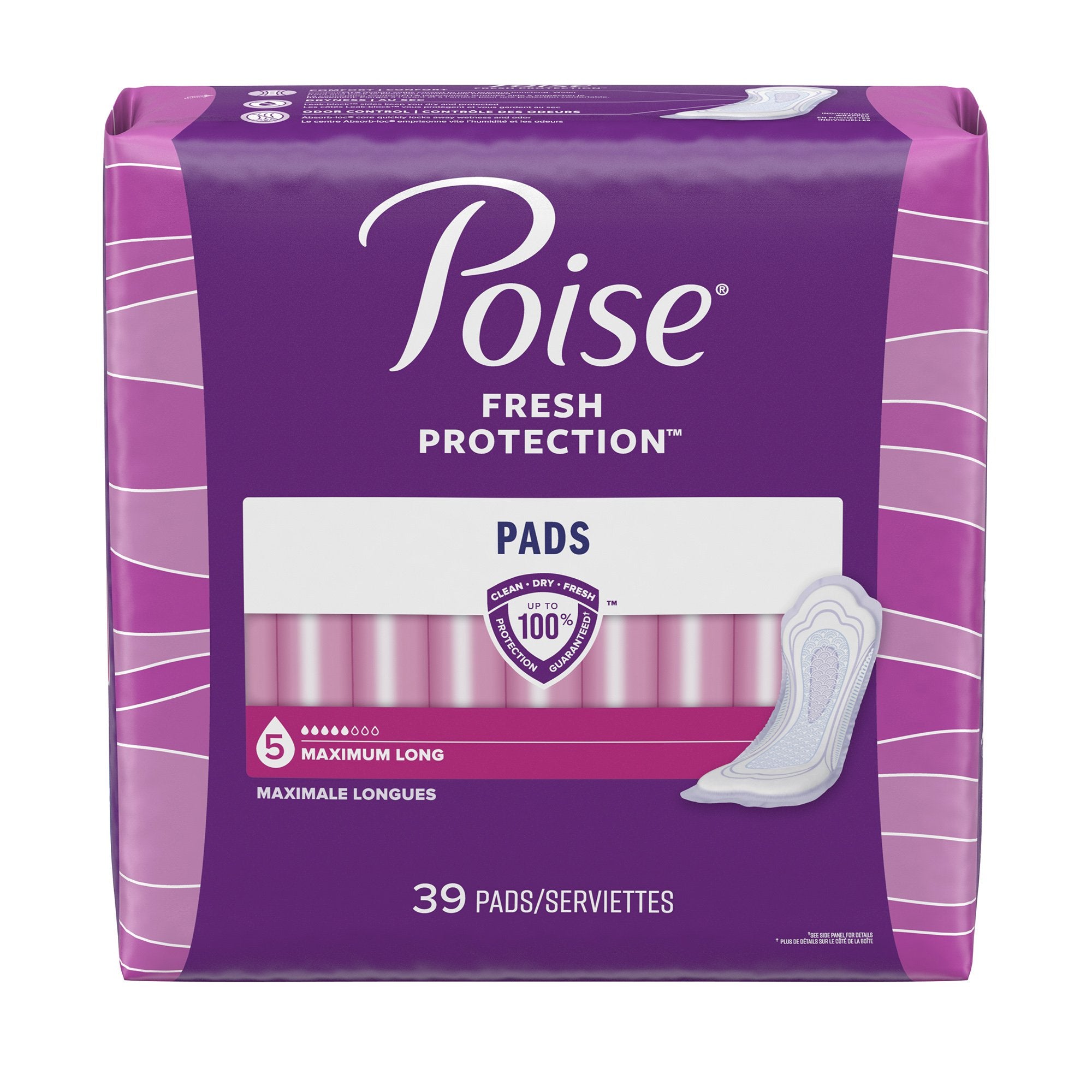 Kimberly Clark - Bladder Control Pad Poise® Fresh Protection™ 14.6 Inch Length Heavy Absorbency Sodium Polyacrylate Core One Size Fits Most [78/CS]