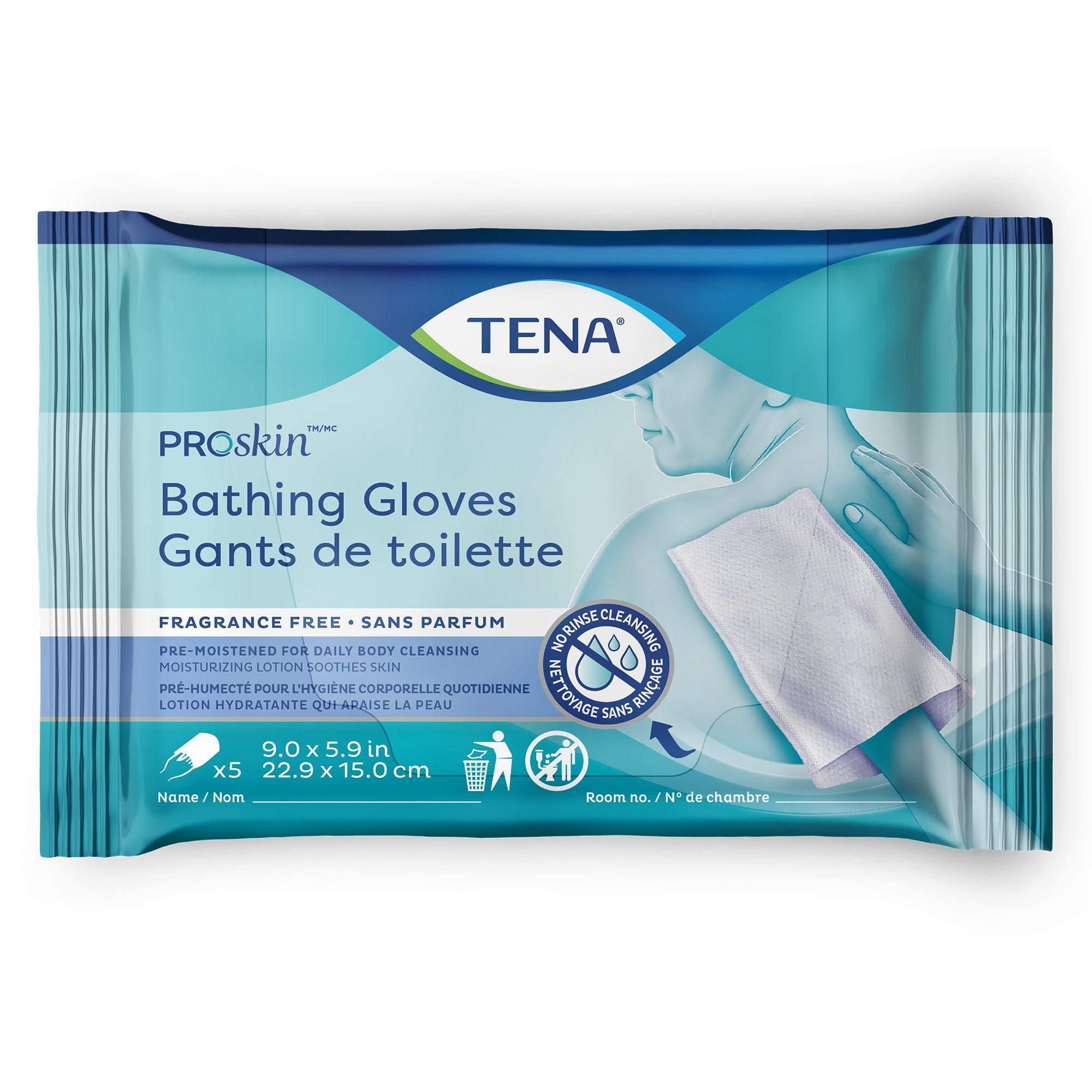 Essity HMS North America Inc - Rinse-Free Bathing Glove Wipe TENA® ProSkin™ Soft Pack Unscented 5 Count [225/CS]