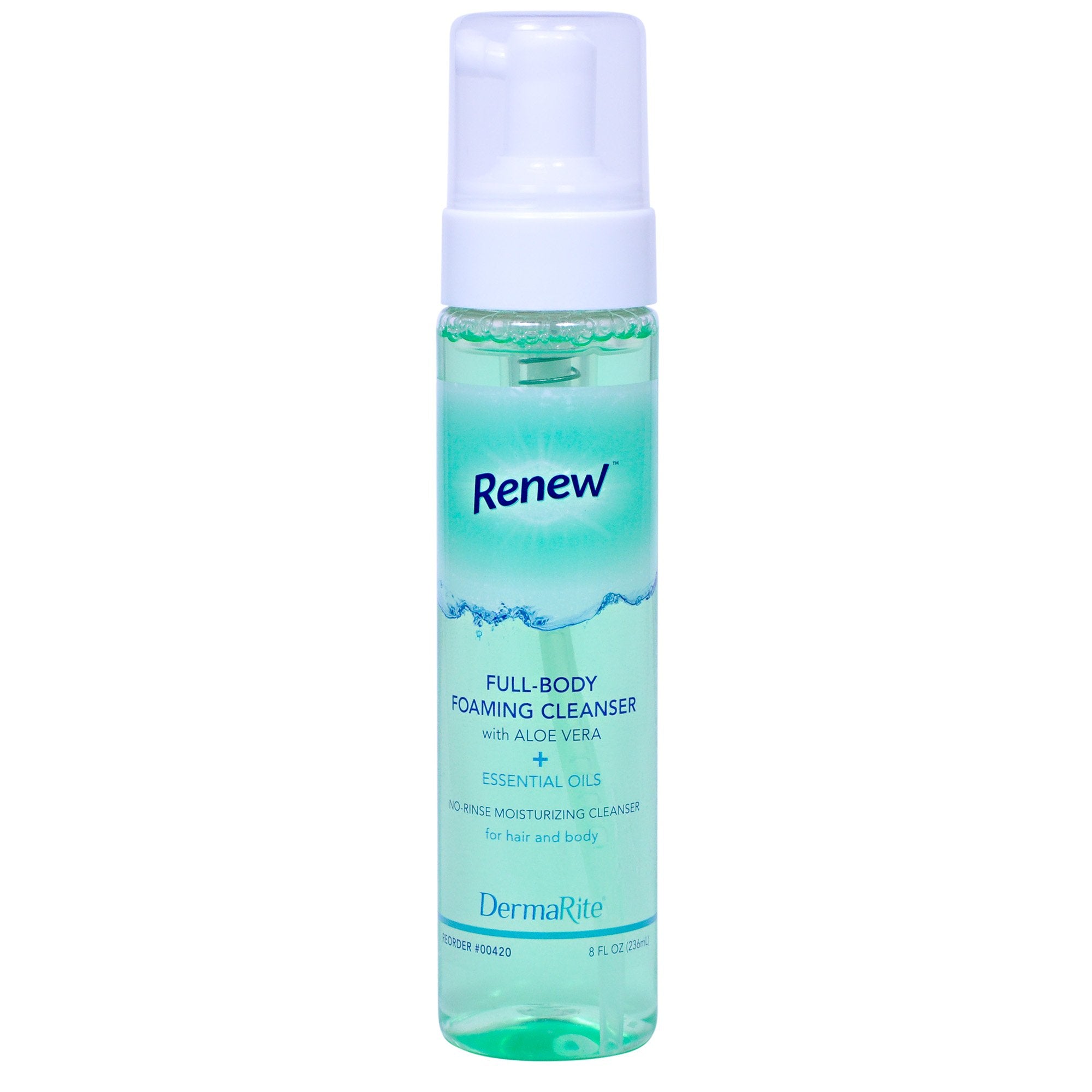 DermaRite Industries - Rinse-Free Body Wash Renew™ Foaming 8 oz. Pump Bottle Citrus Scent [12/CS]