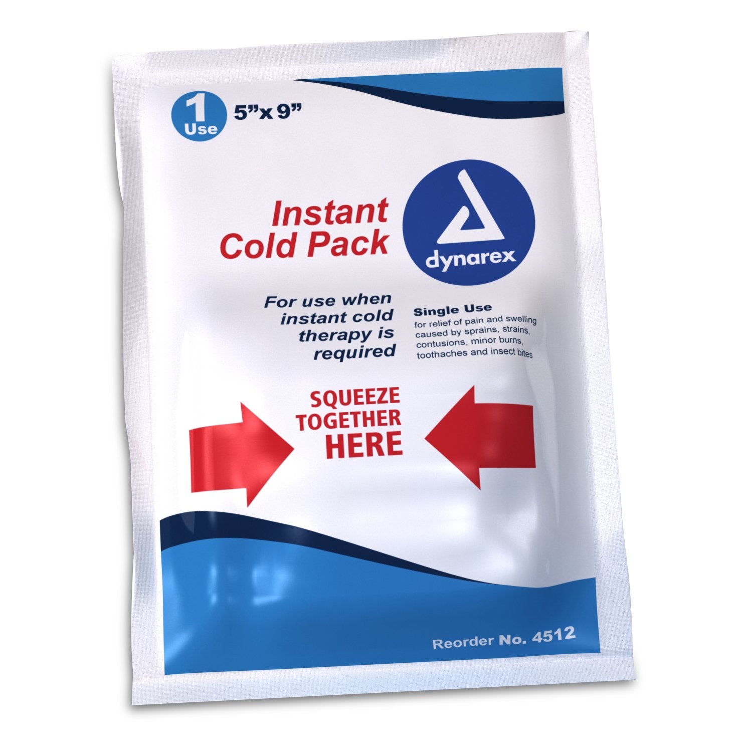 Dynarex - Instant Cold Pack Dynarex® General Purpose One Size Fits Most 5 X 9 Inch Plastic / Calcium Ammonium Nitrate / Water Disposable [24/CS]