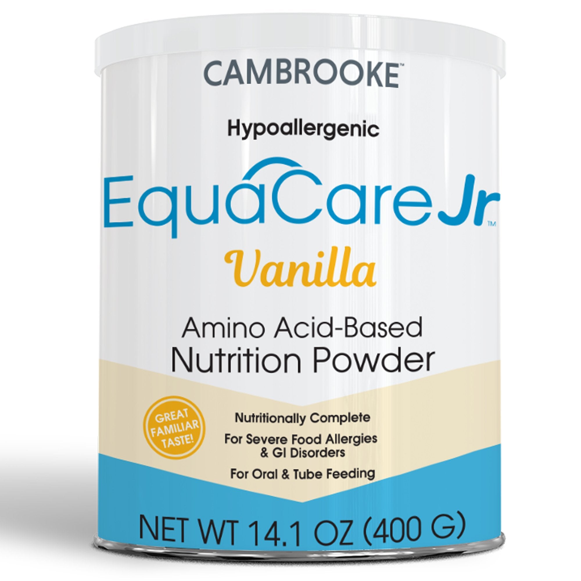 Cambrooke Therapeutics - Pediatric Oral Supplement EquaCare Jr™ Vanilla Flavor 14.1 oz. Can Powder Amino Acid Food Allergies [6/CS]