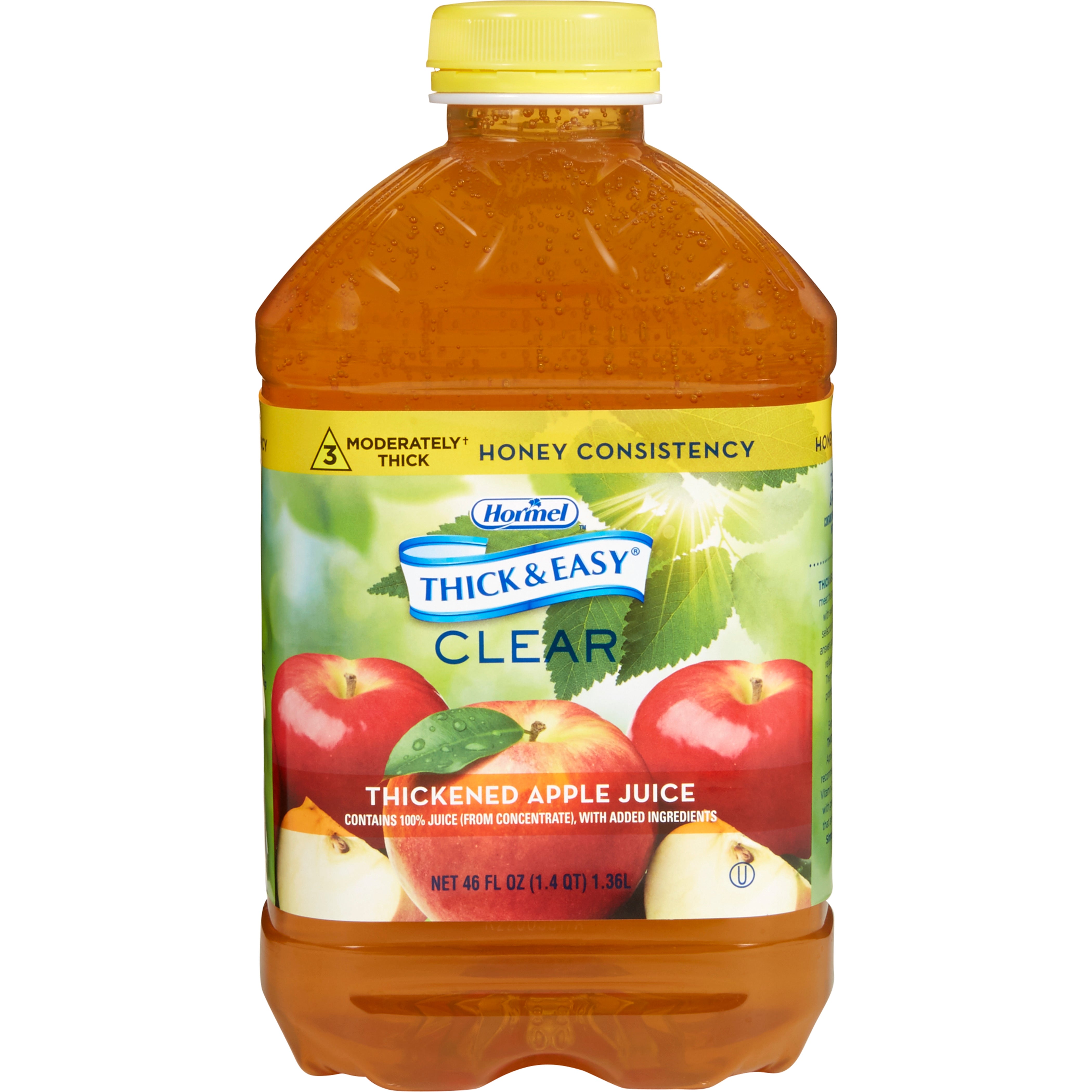 Hormel Food Sales - Thickened Beverage Thick & Easy® 46 oz. Bottle Apple Flavor Liquid IDDSI Level 3 Moderately Thick/Liquidized [6/CS]