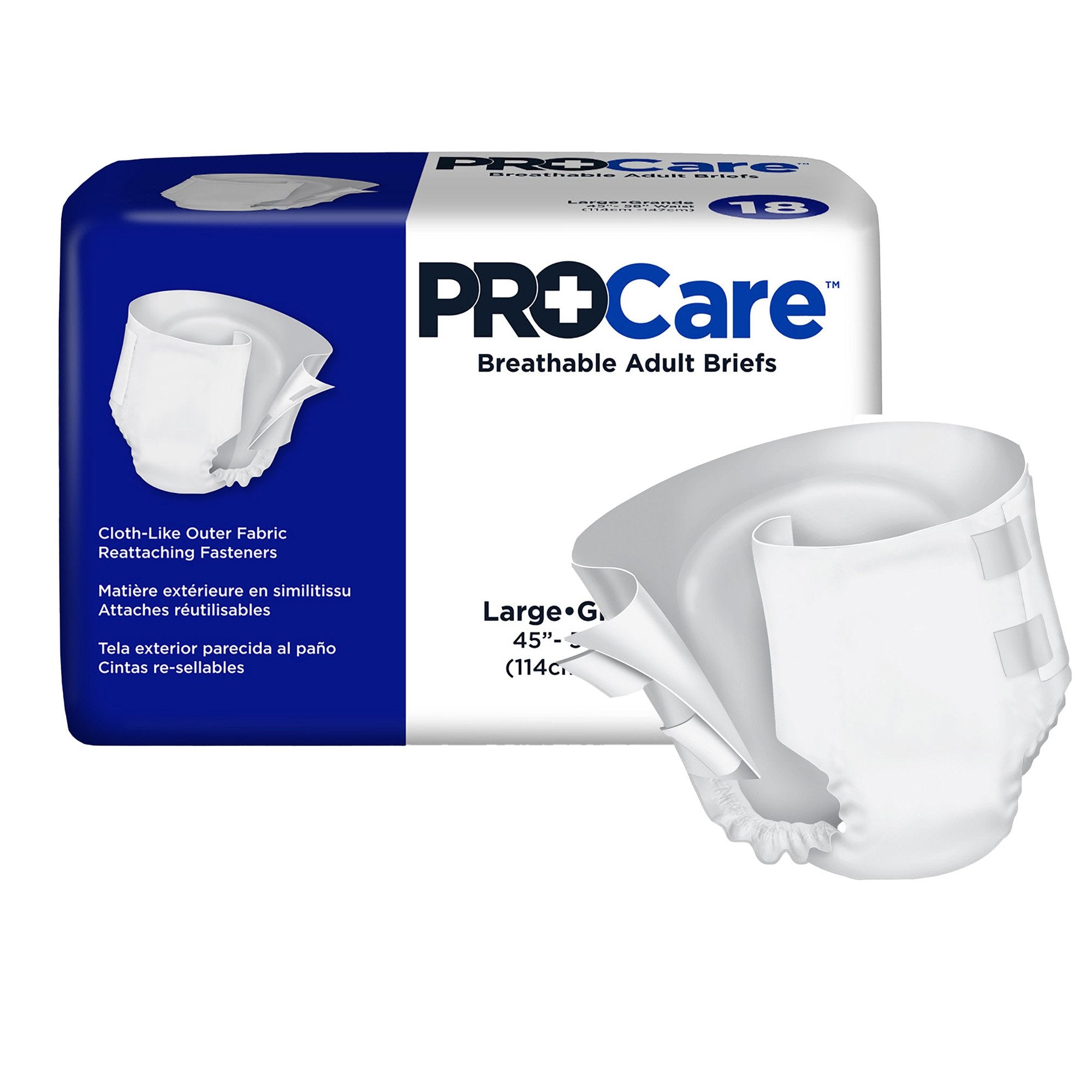 First Quality - Unisex Adult Incontinence Brief ProCare™ Large Disposable Heavy Absorbency [72/CS]