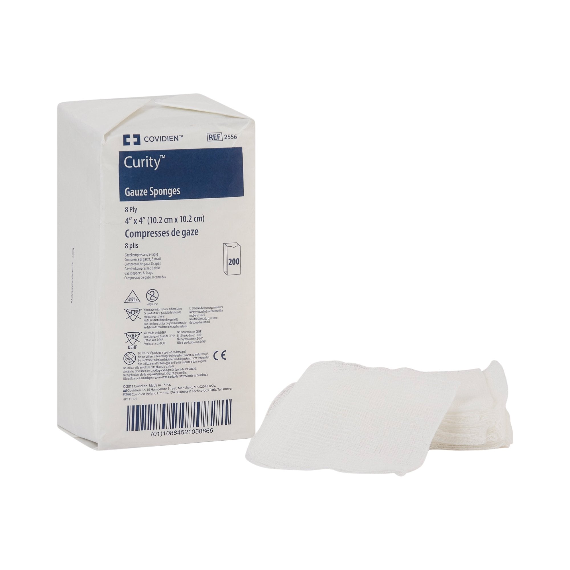 Cardinal - Gauze Sponge Curity™ 4 X 4 Inch 8-Ply NonSterile 200 per Pack [4000/CS]