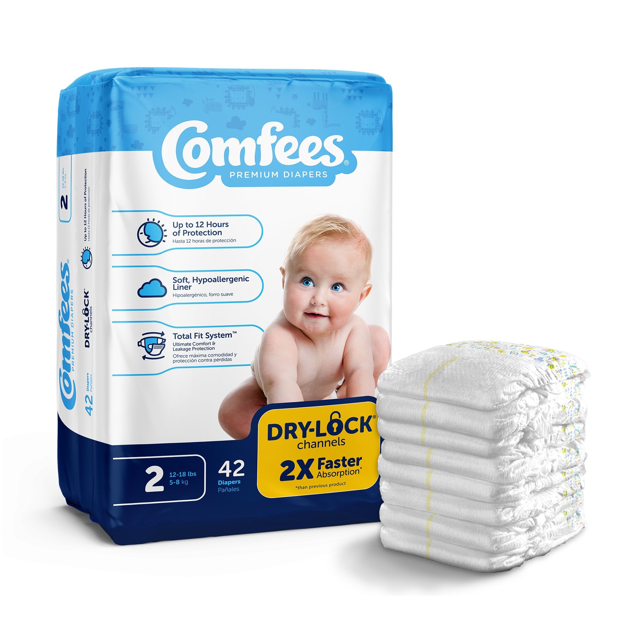 Attends Healthcare Products - Unisex Baby Diaper Comfees® Size 2 Disposable Moderate Absorbency [168/CS] (993244_CS)