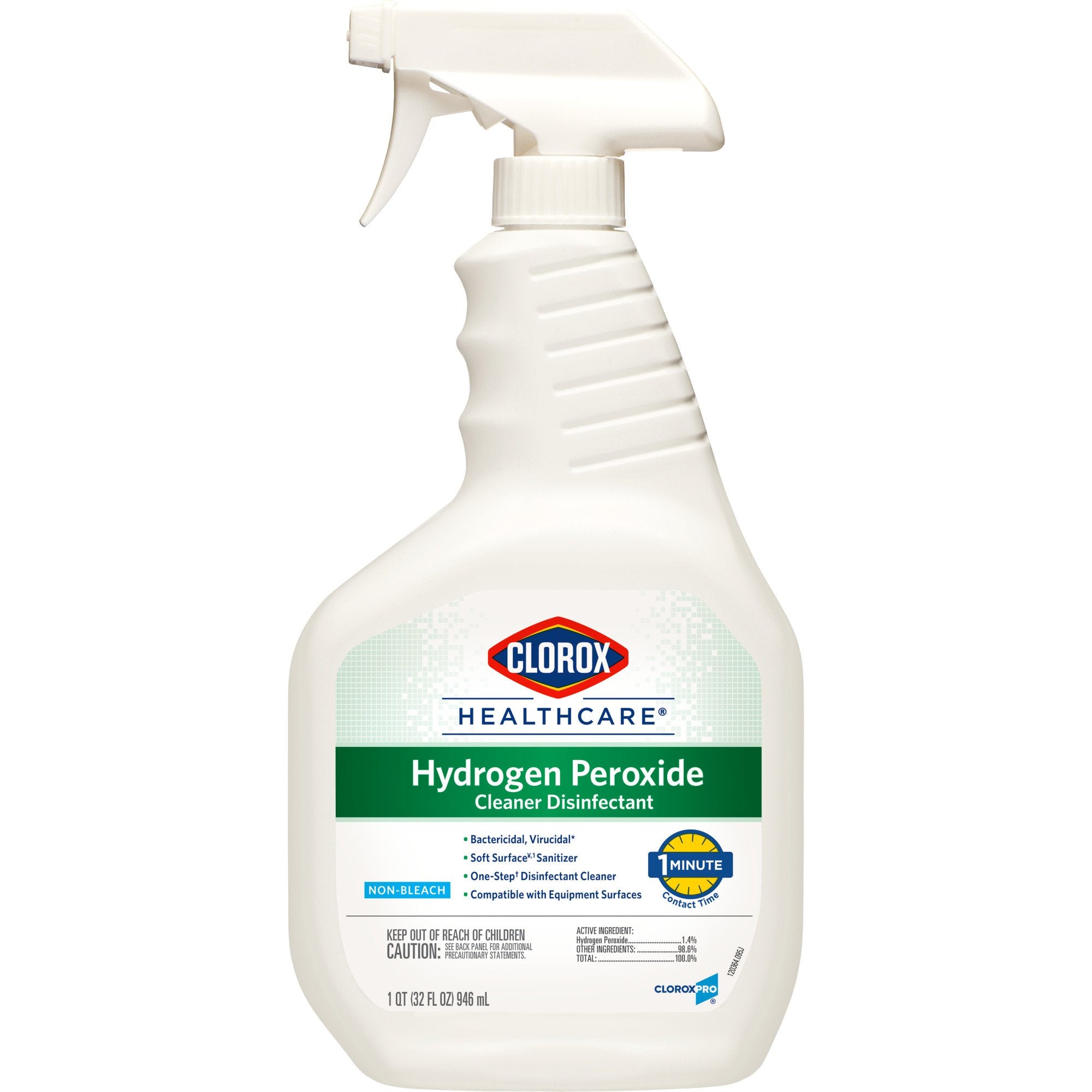 The Clorox Company - Clorox Healthcare® Surface Disinfectant Cleaner Premoistened Hydrogen Peroxide Based Pump Spray Liquid 32 oz. Bottle Unscented NonSterile [9/CS]