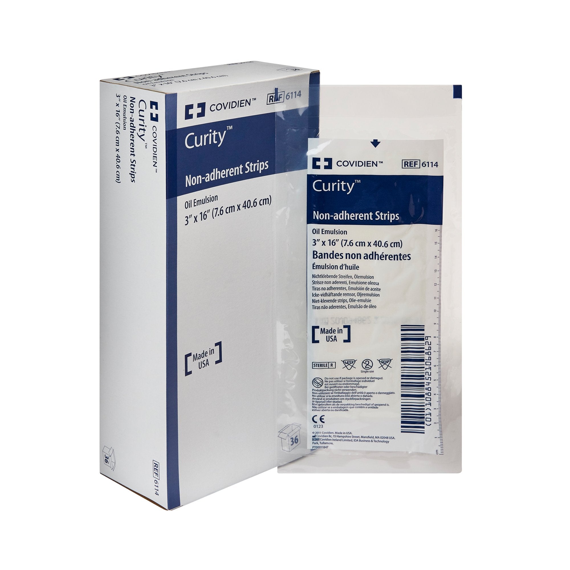 Cardinal - Oil Emulsion Impregnated Dressing Curity™ Rectangle 3 X 16 Inch Sterile [216/CS]