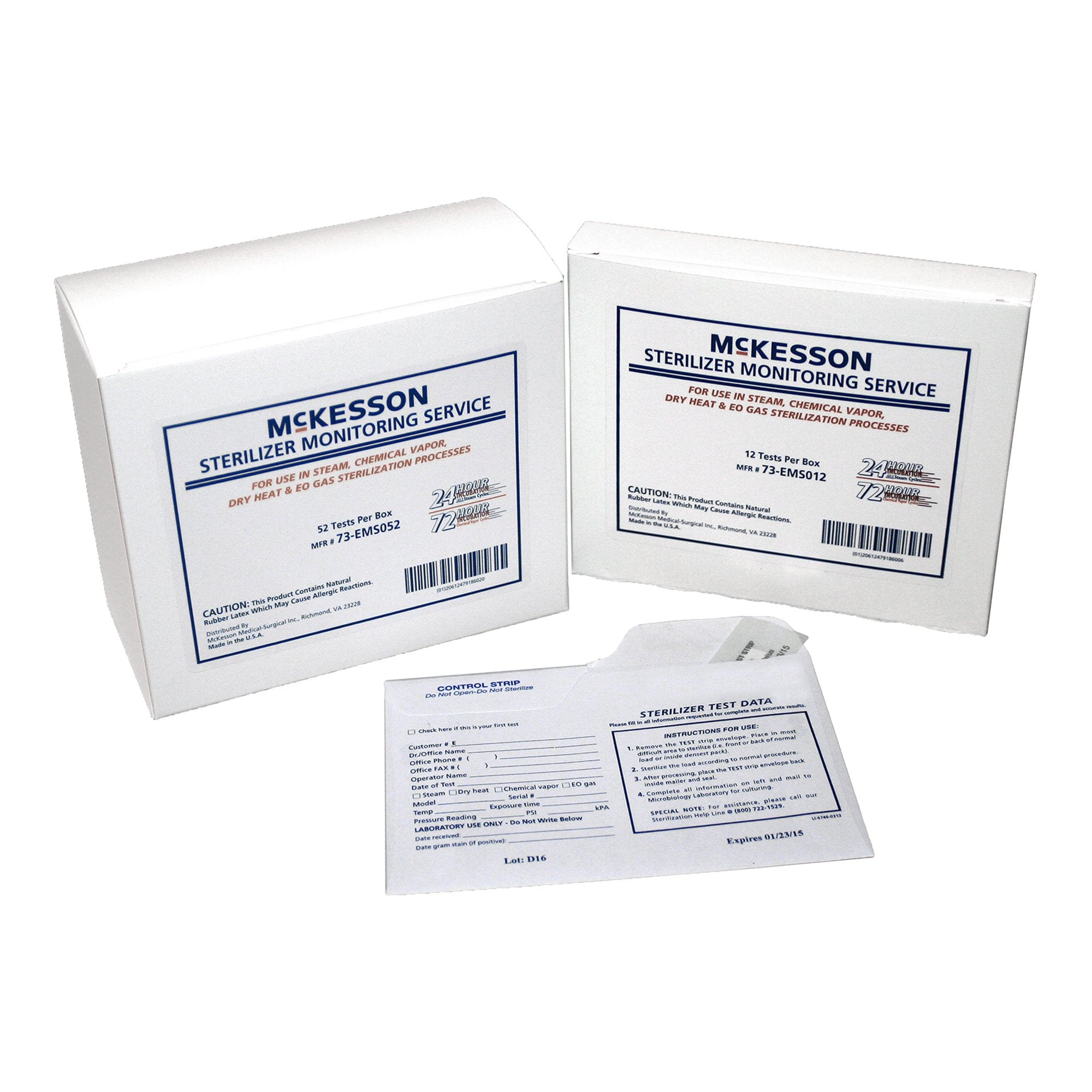 McKesson Brand - McKesson Sterilizer Monitoring Mail-In Service Steam / EO Gas / Dry Heat / Chemical Vapor [208/CS]