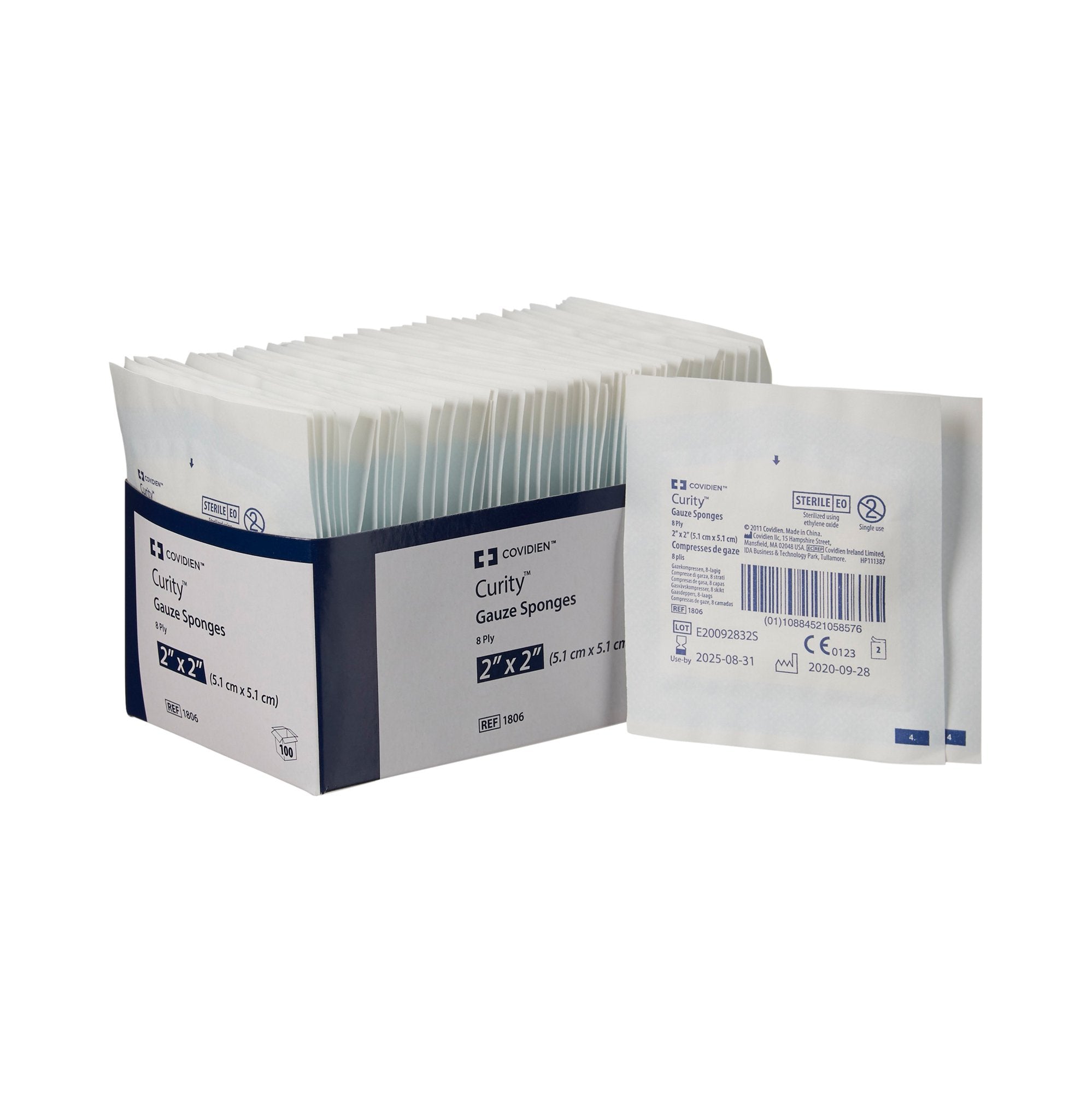 Cardinal - Gauze Sponge Curity™ 2 X 2 Inch 8-Ply Sterile 2 per Pack [1500/CS]