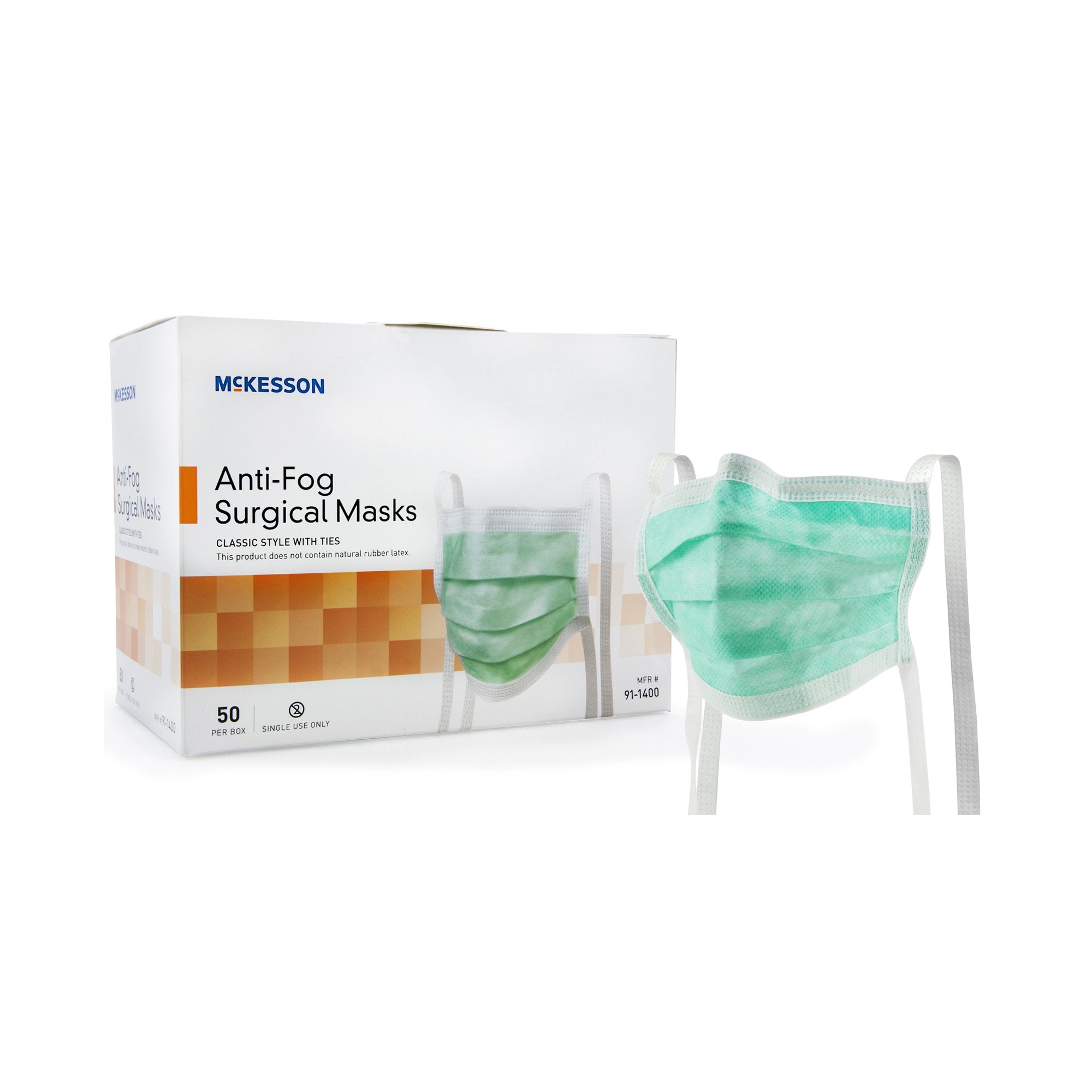 McKesson Brand - Surgical Mask McKesson Anti-fog ASTM Level 1 Tie Closure One Size Fits Most [300/CS]