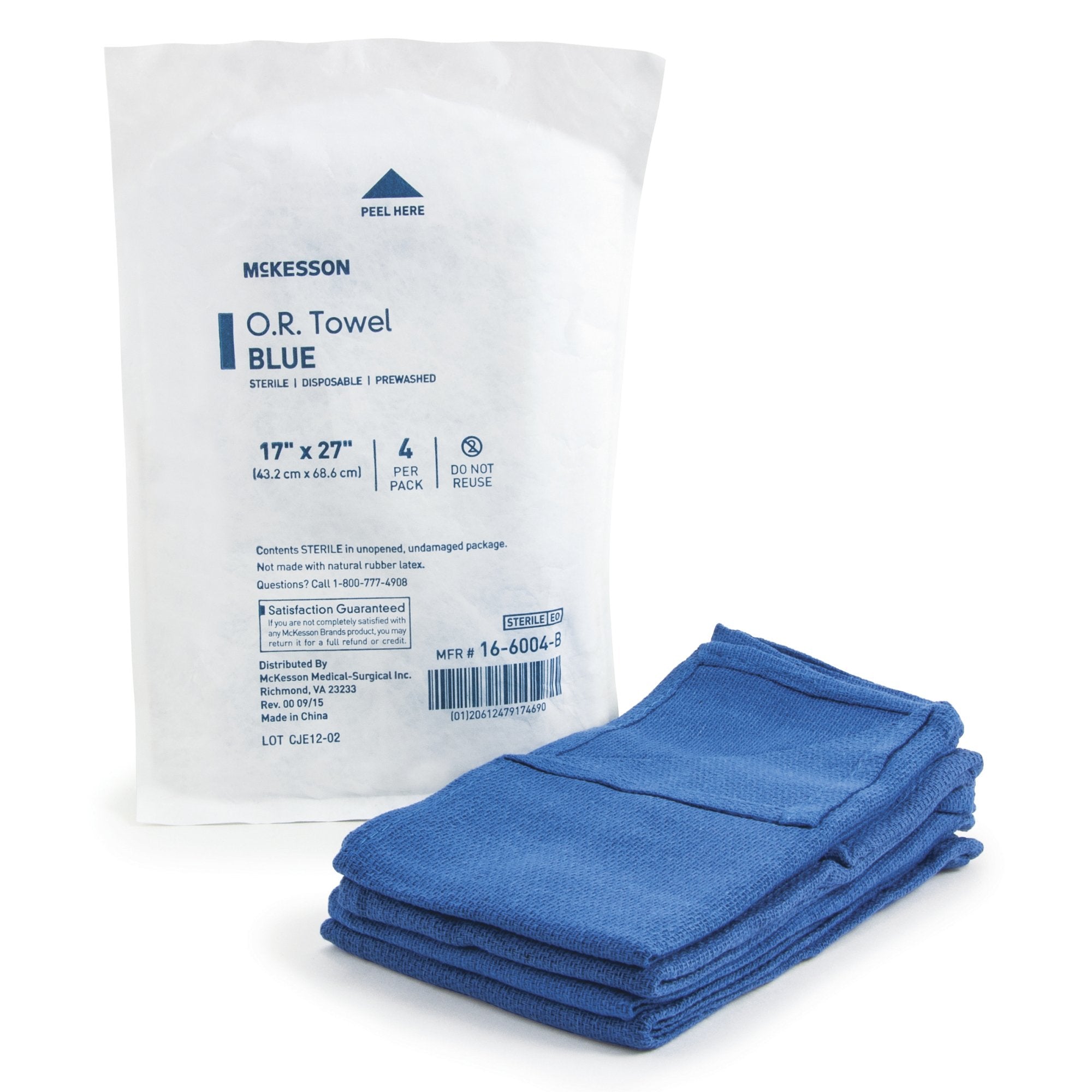 McKesson Brand - O.R. Towel McKesson 17 W X 27 L Inch Blue Sterile [20/CS]