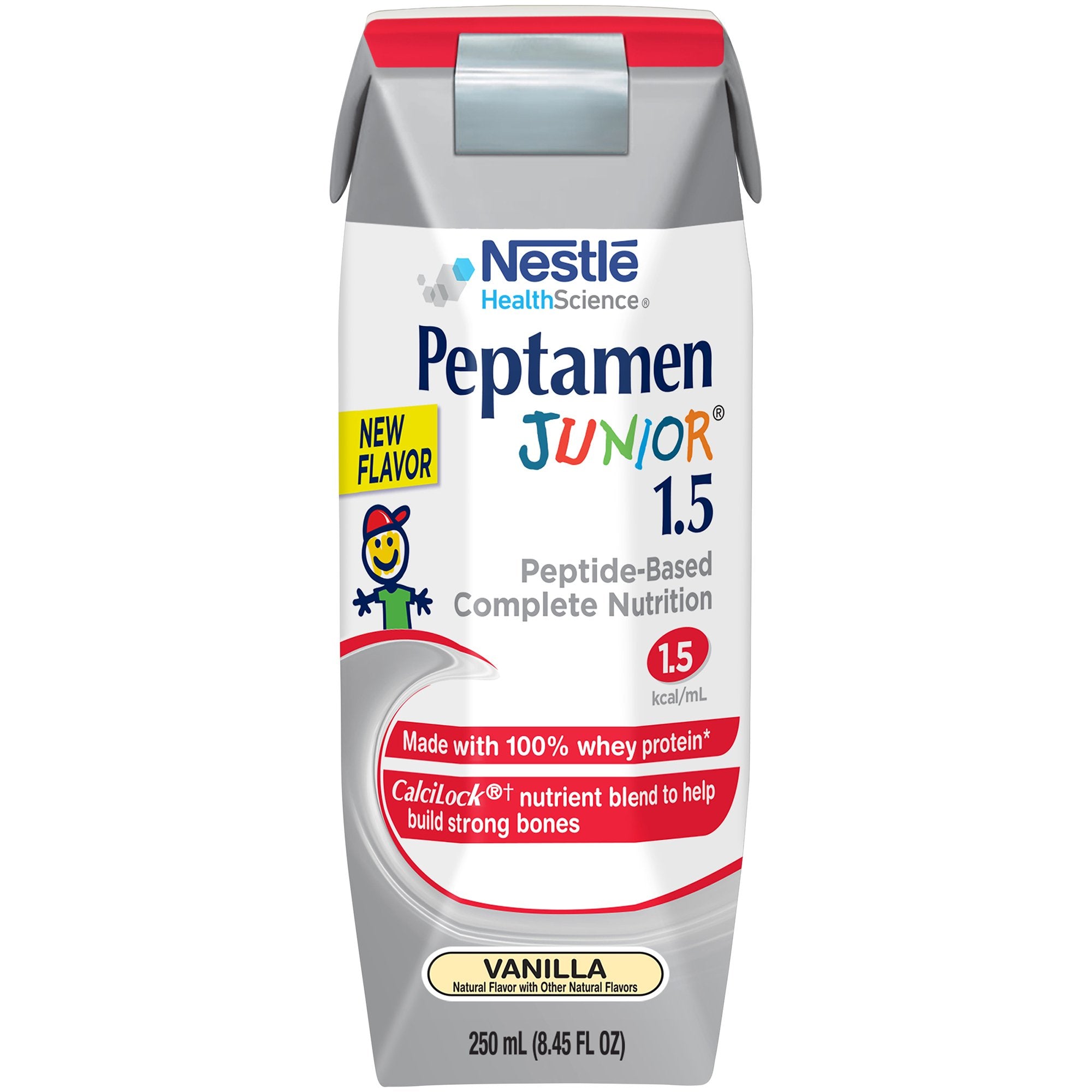 Nestle Healthcare Nutrition - Pediatric Tube Feeding Formula Peptamen Junior® 1.5 Vanilla Flavor 250 mL Carton Liquid Whey Protein Impaired GI Function [24/CS]