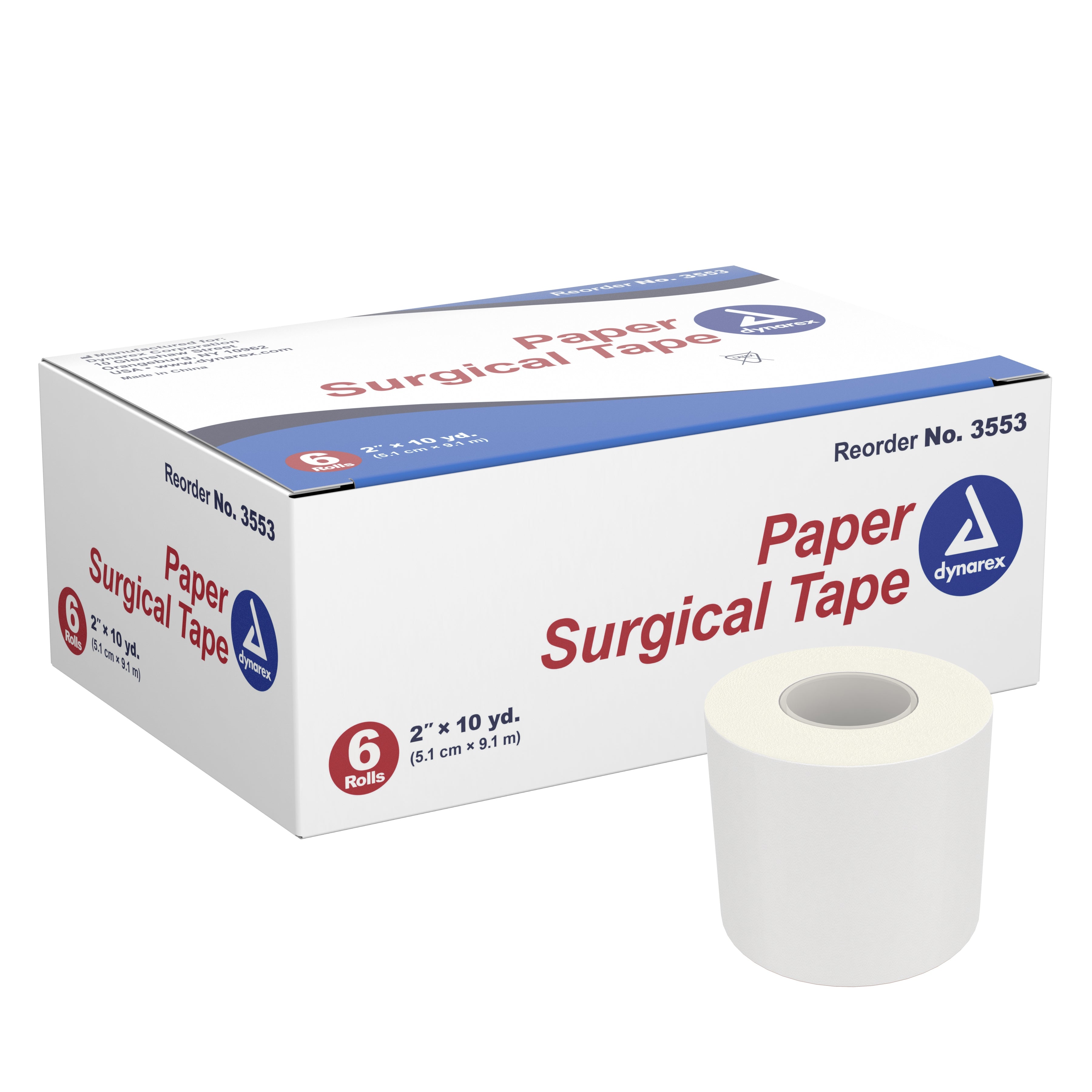 Dynarex - Medical Tape Dynarex® White 2 Inch X 10 Yard Paper NonSterile [72/CS]