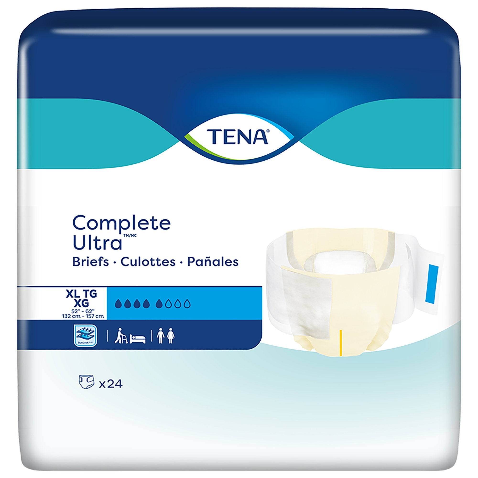 Essity HMS North America Inc - Unisex Adult Incontinence Brief TENA® Complete Ultra™ X-Large Disposable Moderate Absorbency [72/CS]