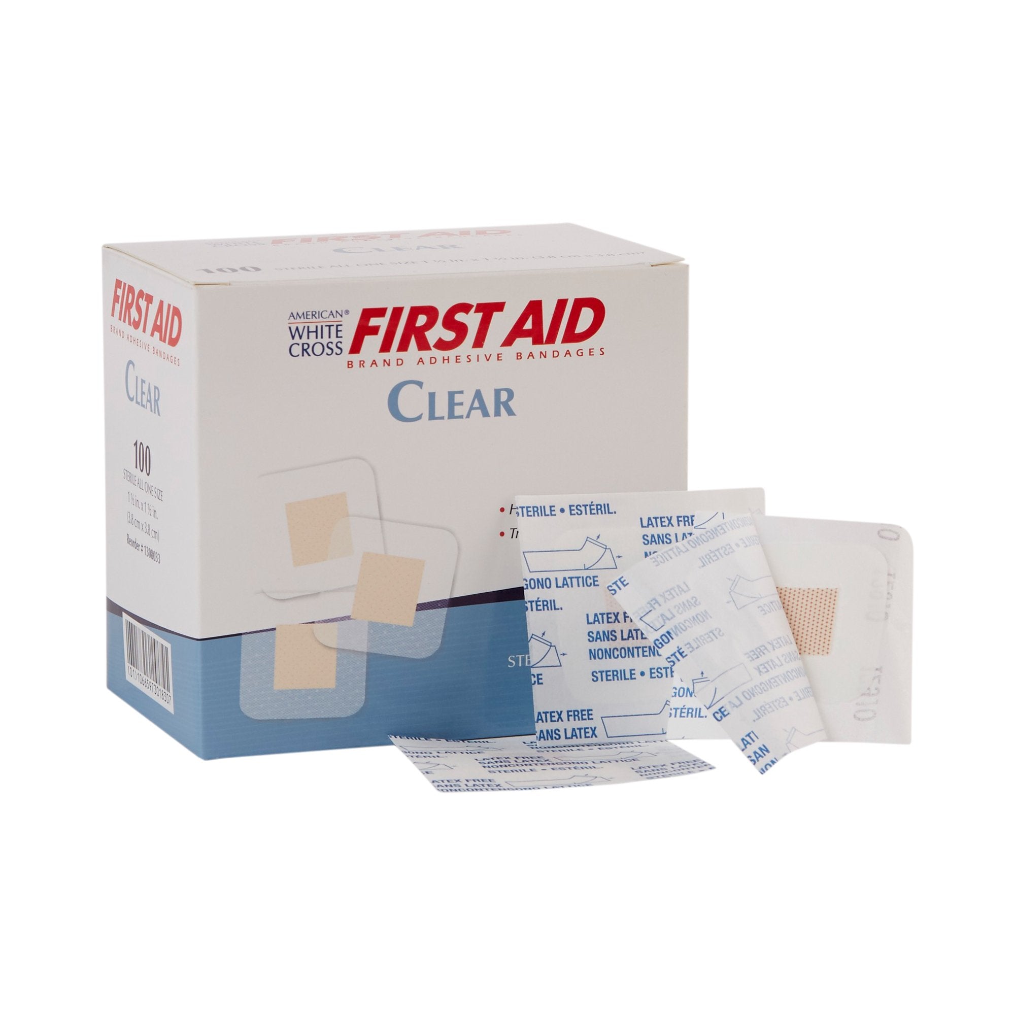 Dukal - Adhesive Spot Bandage American® White Cross 1-1/2 X 1-1/2 Inch Plastic Square Sheer Sterile [12/CS]