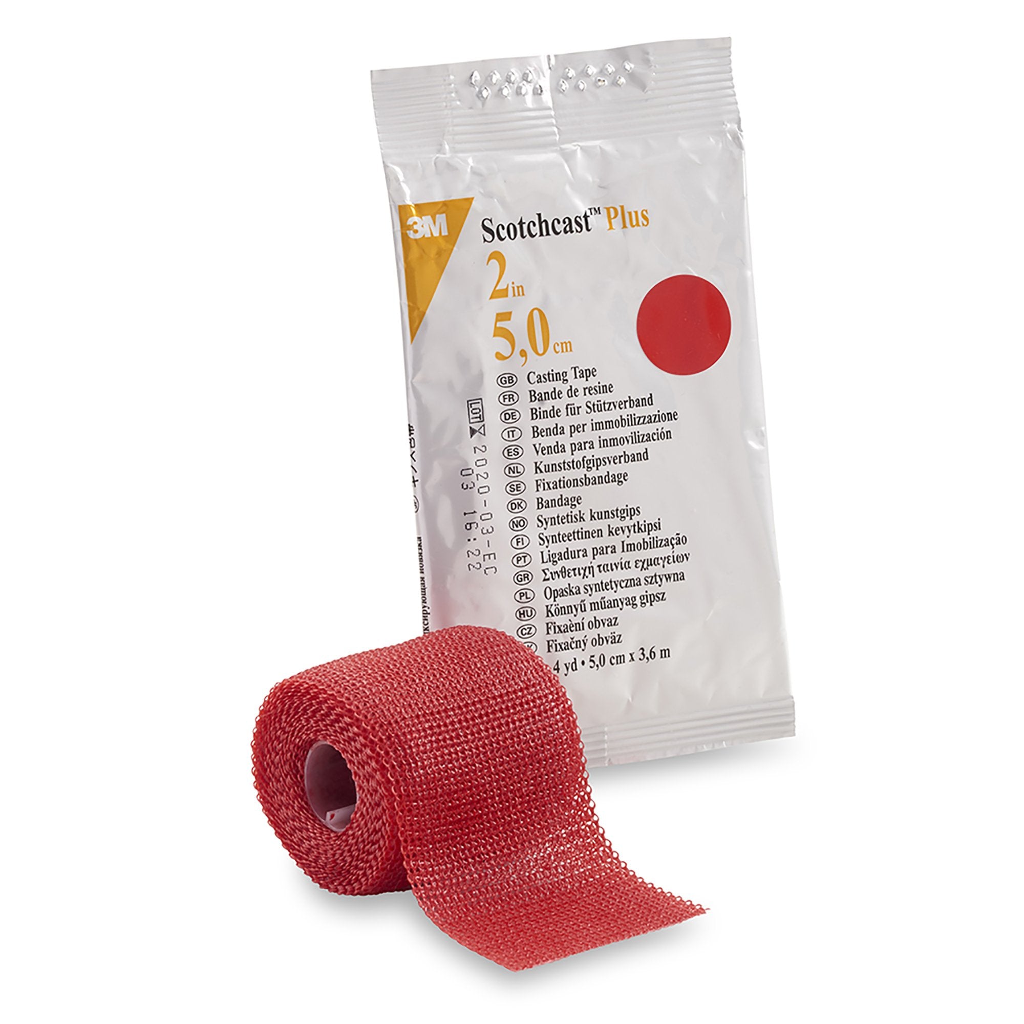 Solventum Corporation - Cast Tape 3M™ Scotchcast™ Plus 2 Inch X 12 Foot Fiberglass / Resin Red [10/CS]